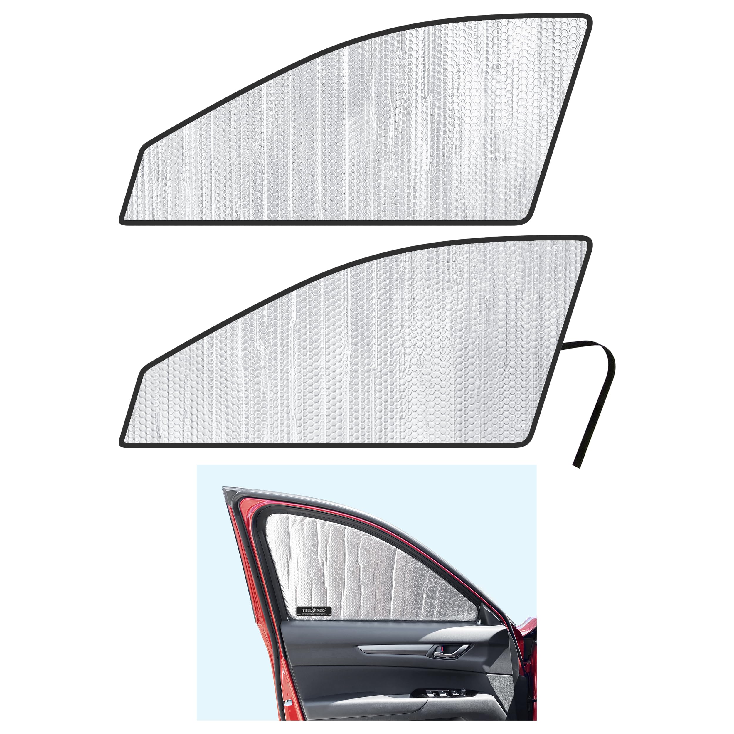 Side Window Front Seat Reflective Sunshade Custom Fit for 2017 2018 2019 2020 2021 2022 2023 2024 2025 Mazda CX-5 SUV, Select, Preferred, Premium, Plus, Carbon Edition, Sport, Grand Touring (Set of 2)