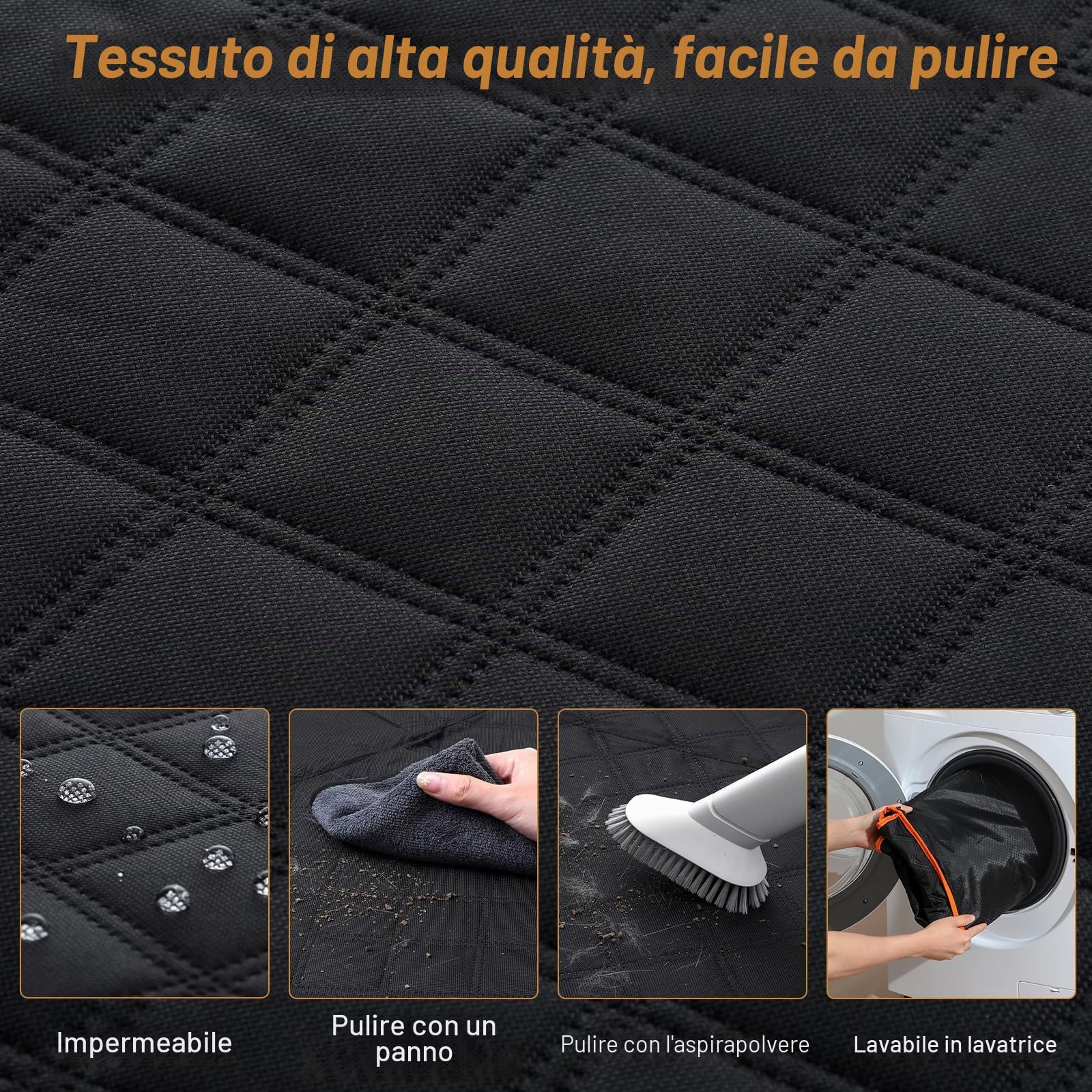 Pecute Coprisedile Auto Cani Posteriore, Estensione del Sedile Posteriore per Cani, Coprisedile per Auto per Cani con Fondo Rigido, Amaca per Cani per Lettino da Viaggio per Auto,per Auto, Camion, SUV