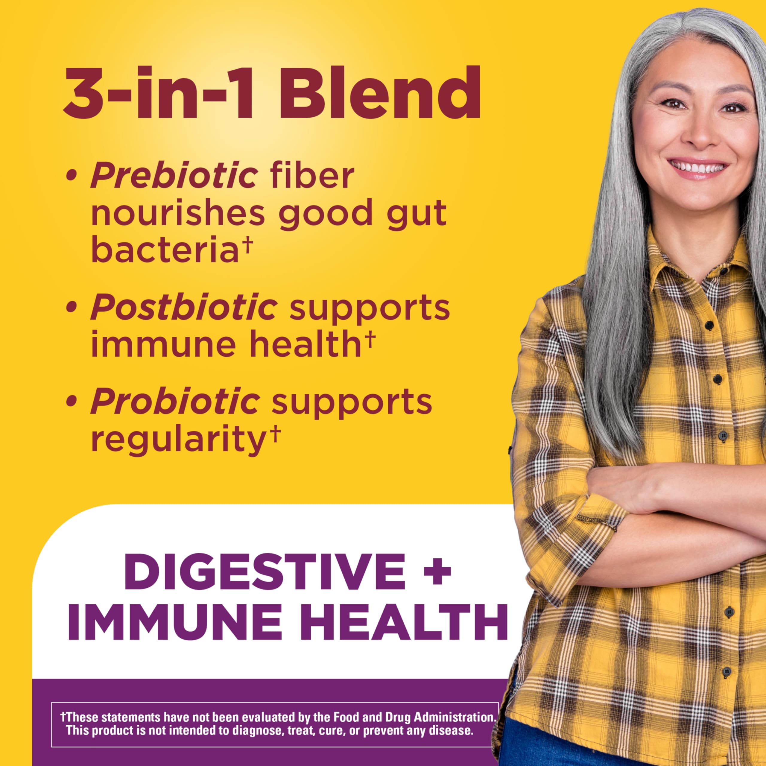 Nature Made Triple-Action Biotics, Prebiotic Fiber Gummies, 48 Gummies — Amazon image 2
