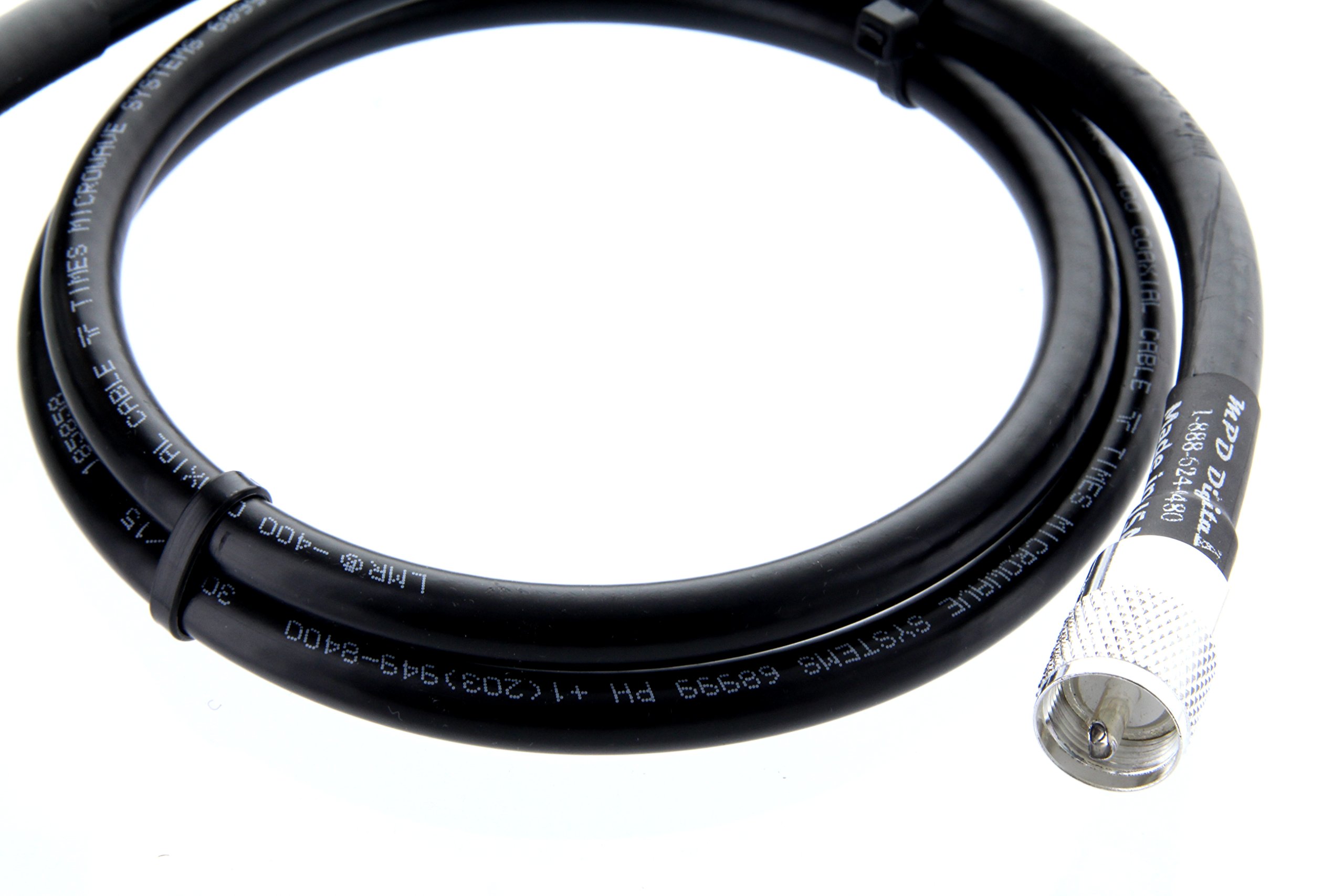 100 FT LMR-400 Coaxial Cable With PL-259 Connectors - US Made, For Ham Radio & Antennas