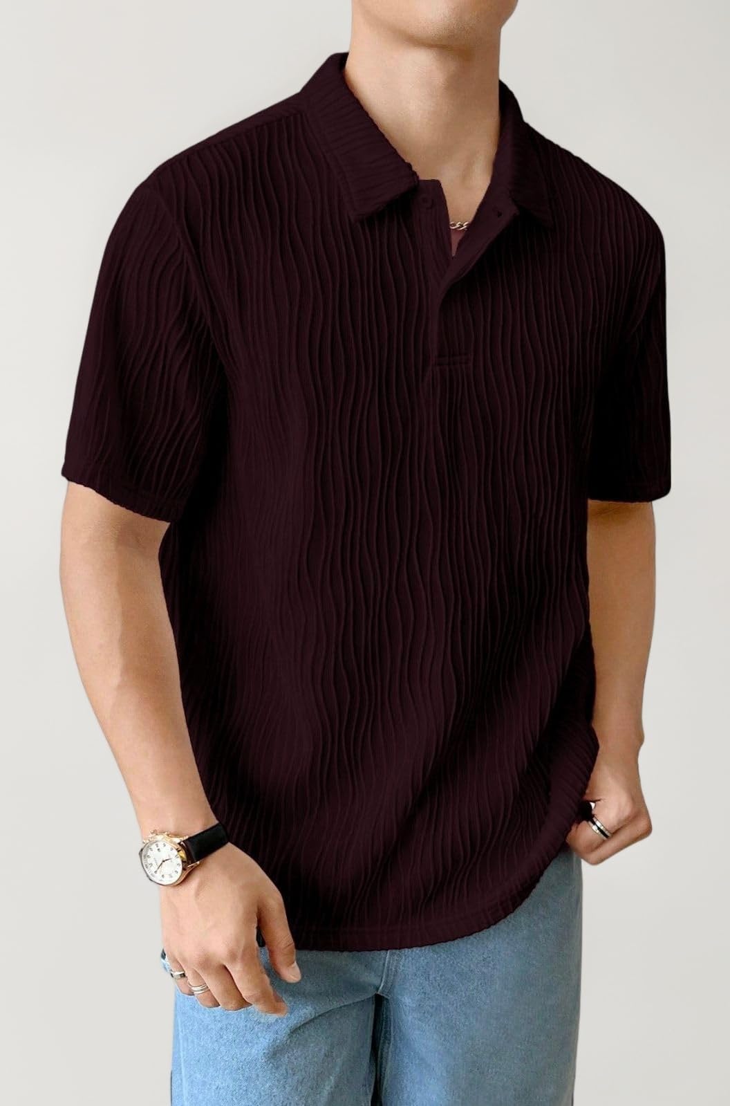 Cotton T-Shirt for Men – Soft Breathable Fabric | Regular Fit Half Sleeve Collar Tee for Summer Casual Wear (Available in Plus Size)