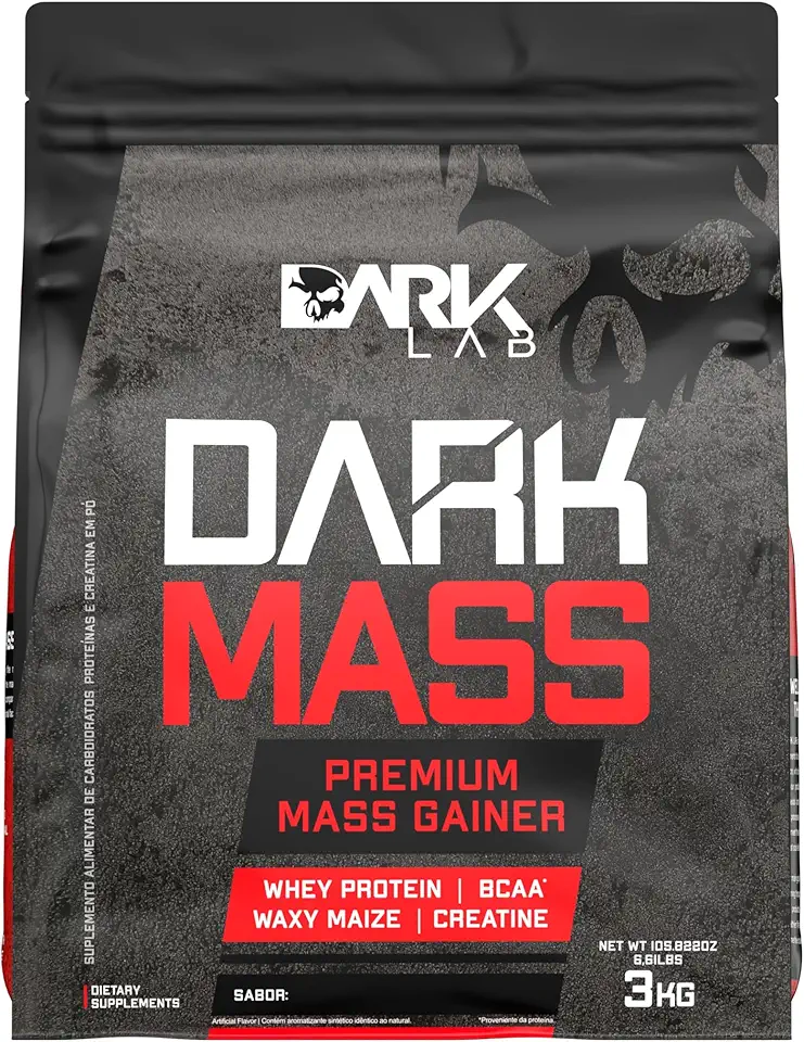 Hipercalórico Dark Mass Dark Lab, 3kg, Chocolate, Ganho de Massa