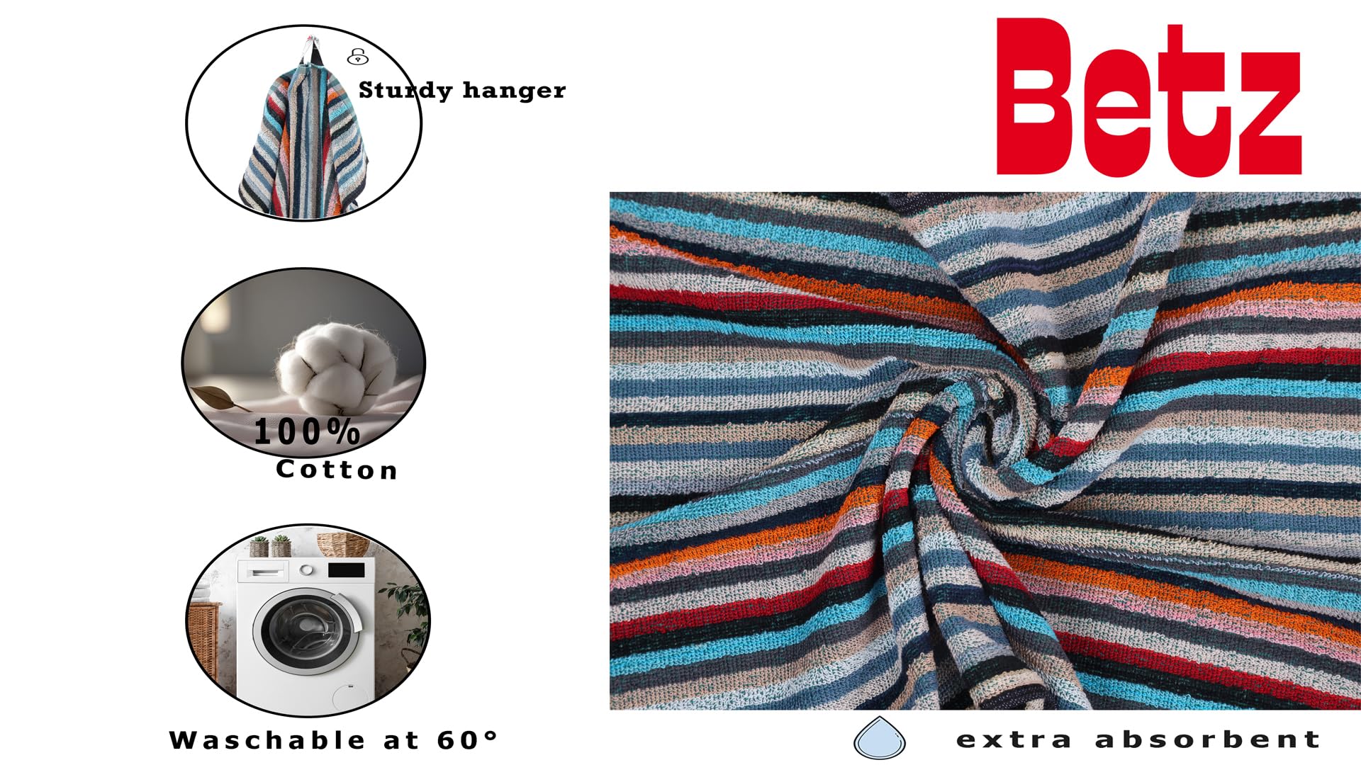 Betz 3er Set Küchentücher - Baumwolle Handtücher 50x90 Cm