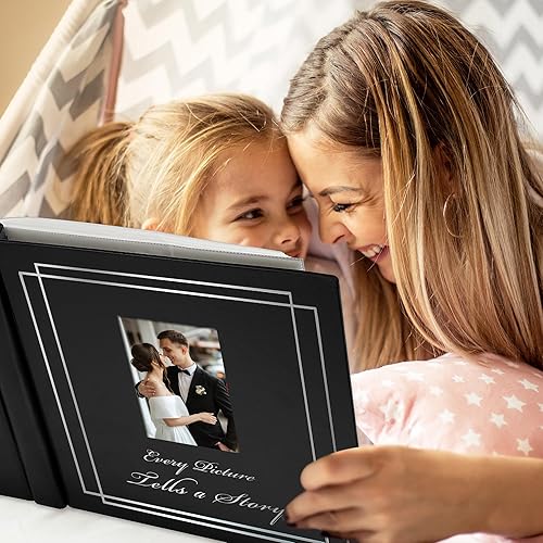 Miniatura 6 de Hiwhy Álbum de fotos de 4 x 6 pulgadas, 700 fotos, cubierta de cuero, álbumes de fotos de boda, capacidad extragrande, libro de fotos con hermosas