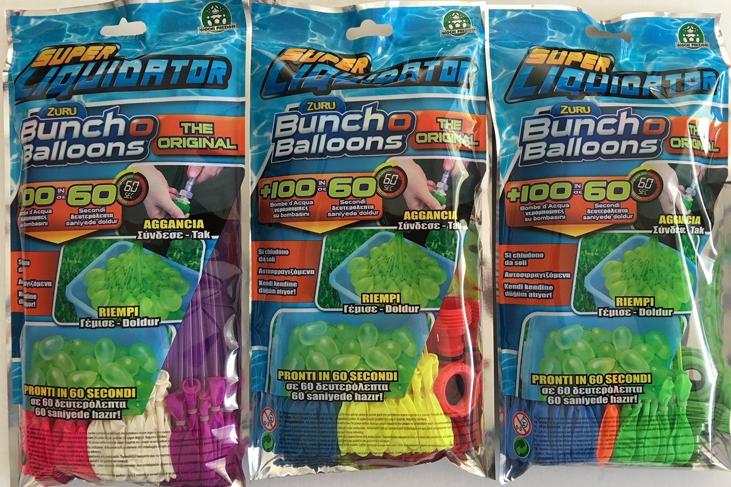Super Liquidator Bunch o Ballons, Bombe d'Acqua, Mega Kit di 6 (sei) confezioni di 105 palloncini!