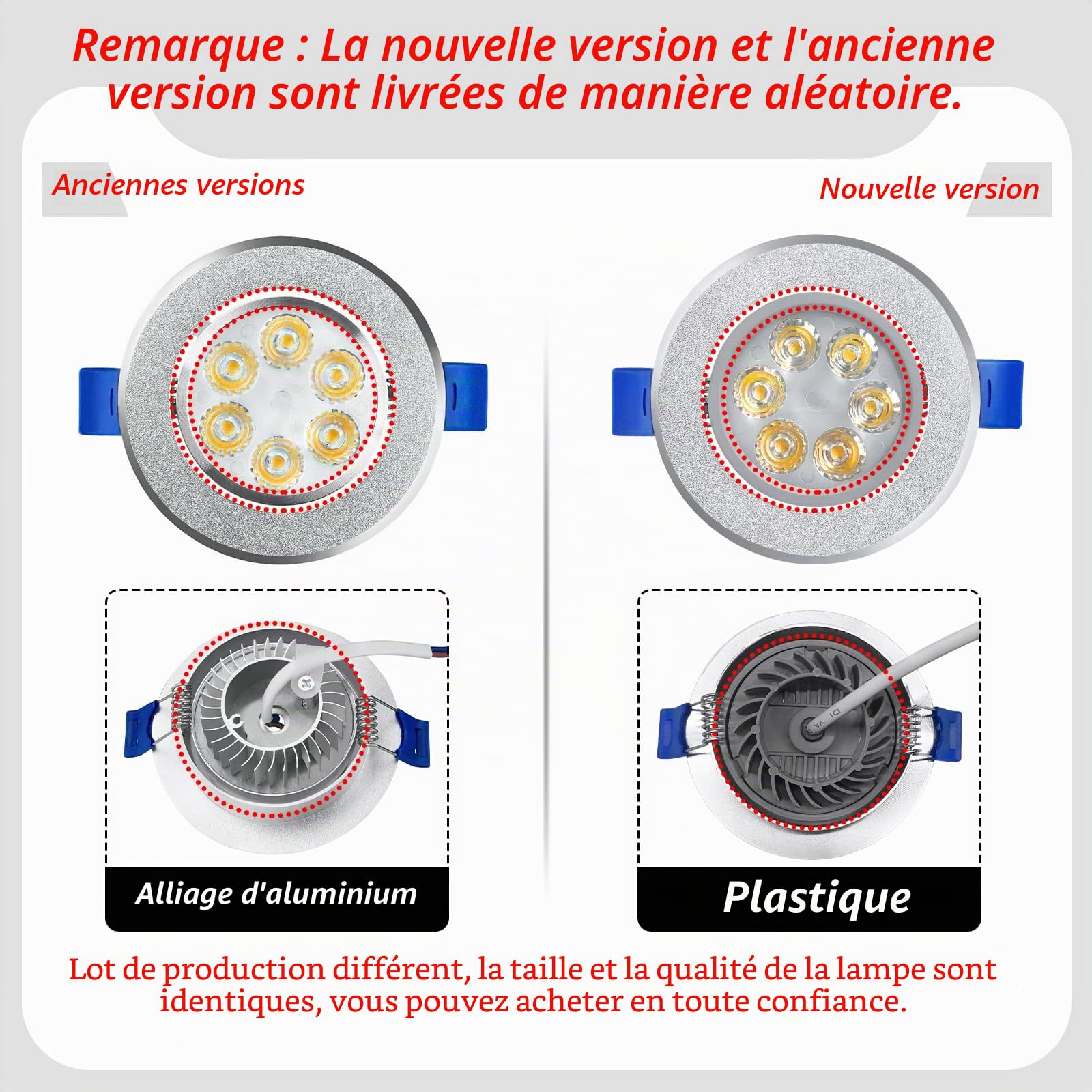Aufun Lot de 20 Spots LED encastrables orientables 3W éclairage encastré intérieur Projecteur Rond Plafond 110V-230V Angle de rayonnement de 120 °- Blanc chaud