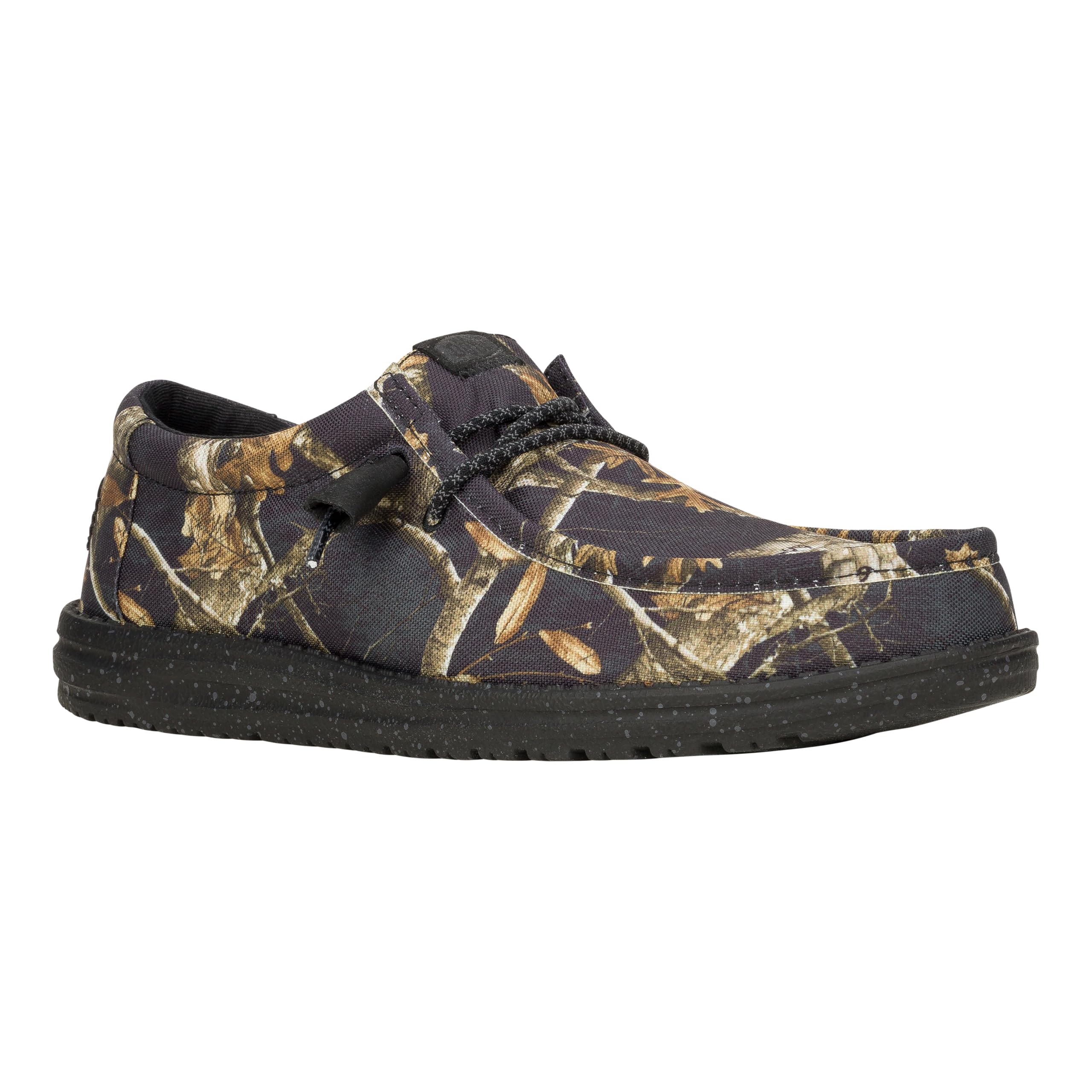 Hey Dude Wally Realtree Edge - Zapatos para hombre, mocasines sin cordones, cómodos y ligeros, Negro/Camuflado, 44.5 EU