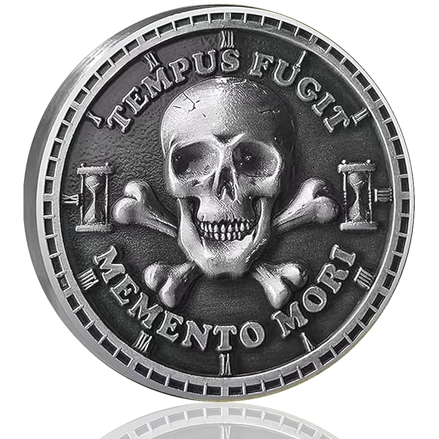Memento Mori　Testament to Life Amazon.com : Memento Mori Coin Hourglass Skull Time