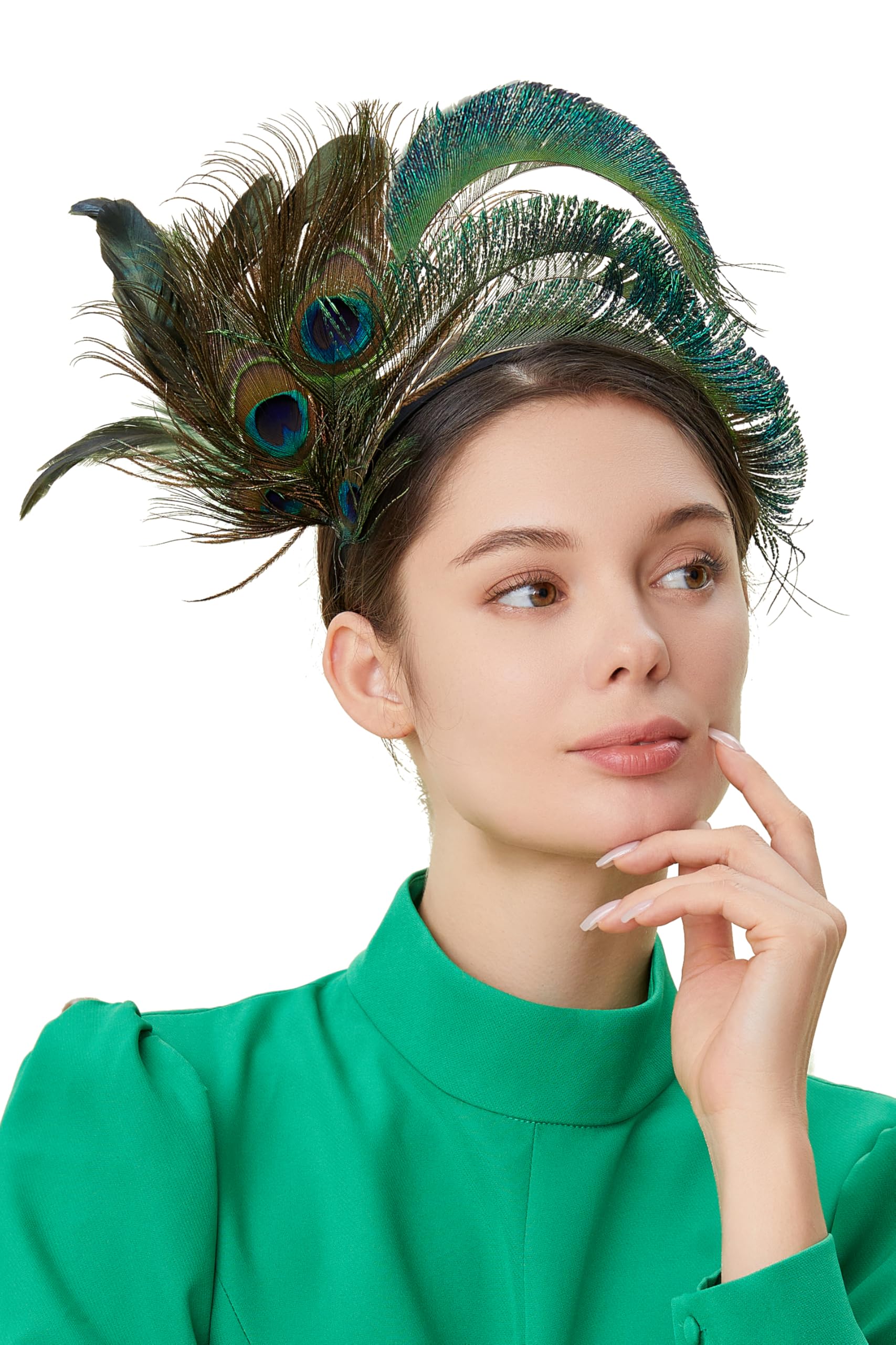 BABEYOND Fascinator Hat Feather Fascinator Hair Clip Tea Party Pillbox Derby Hat Headband for Bridal Wedding