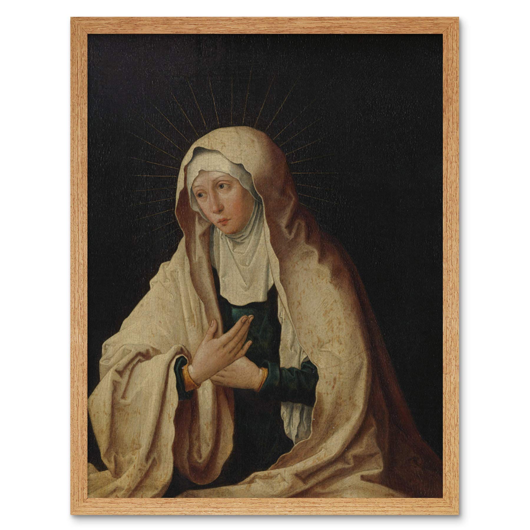 Artery8 Van Leyden Virgin Mary Painting Art Print Framed Poster Wall Decor 12x16 inch