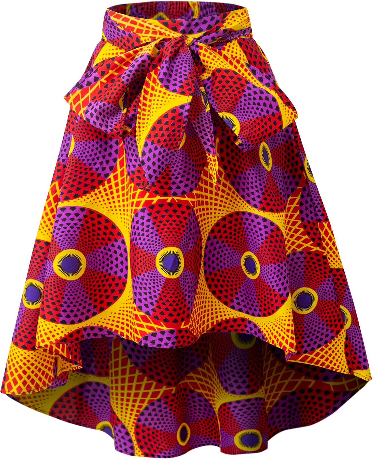 SHENBOLEN Women African Traditional Costume Flower Print Casual Dashiki Skirt