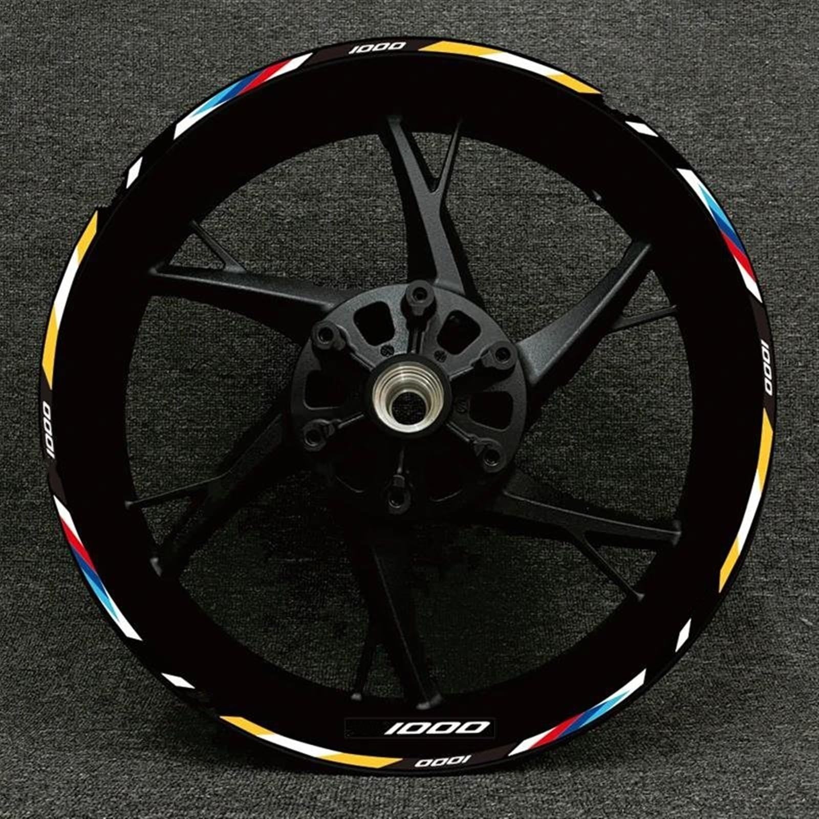 17 Inches Motorcycle Racing Equipment Tire Rim Adhesive Reflective Decal Sticker for BMW S1000XR S1000R 1000RR Motorbike(Color1)