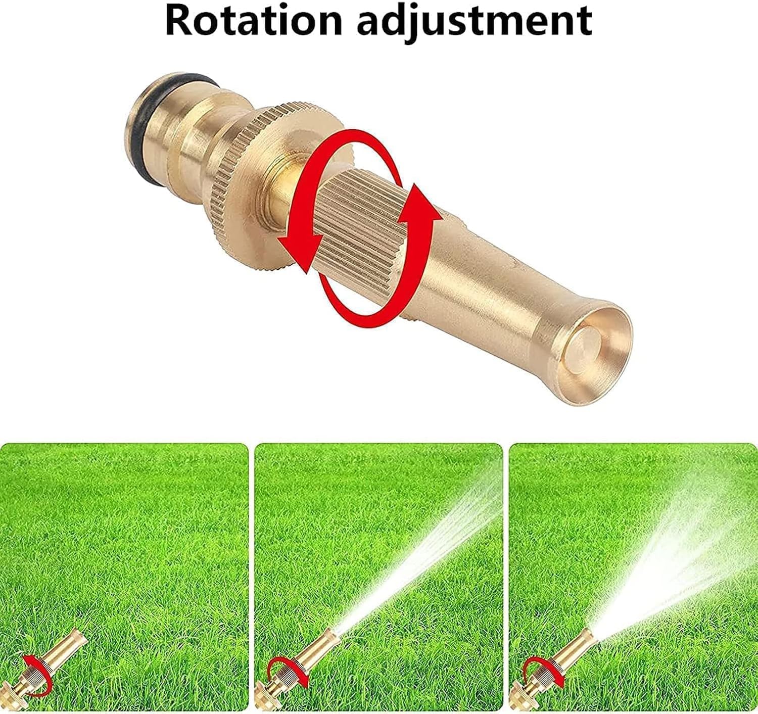 Nil JO Golden Brass Nozzle Water Spray Gun,1/2 Inch Compression Connection, Golden, Suitable for Car 4