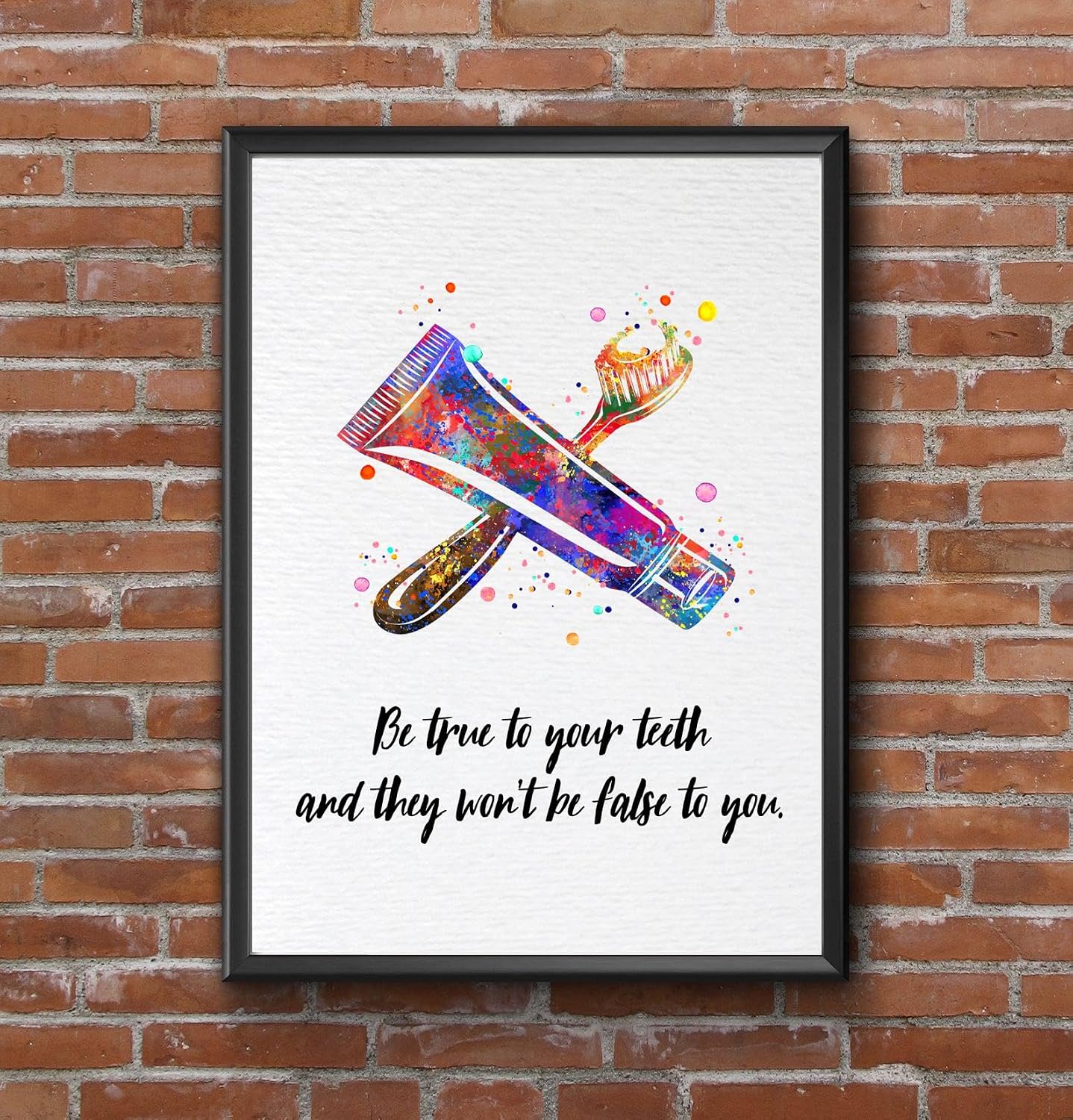 Dignovel Studios 13X19 Unframed Toothbrush Life Wisdom Inspirational Quote Dentist Office Dental Watercolor Art Print Poster Wall Hanging Decor DN874