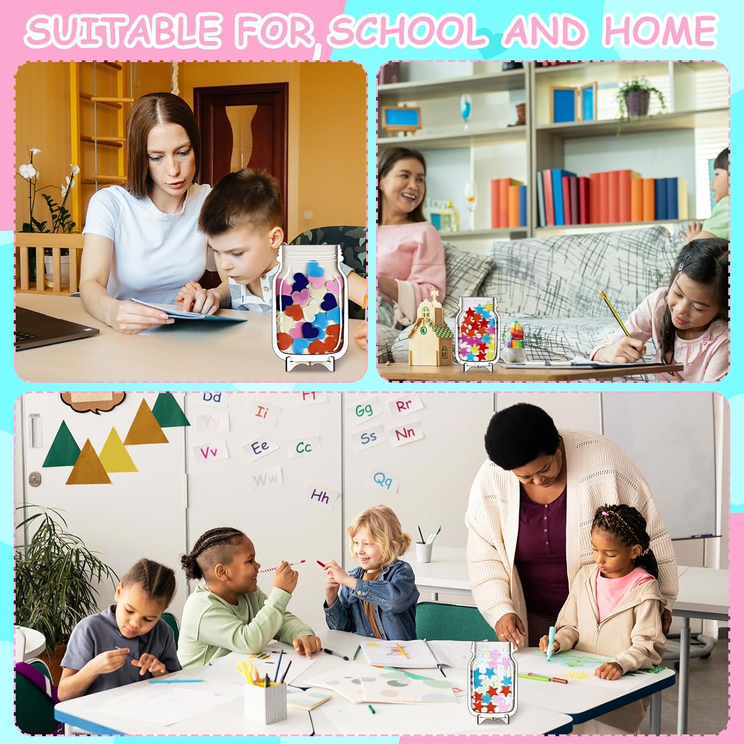 3 PCS Magnetic Reward Jars Personalized Magnetic Reward Jars for Students Classroom Reward System Home Chore and Responsibility Chart Good Behavior Management Tools Classroom Must Haves