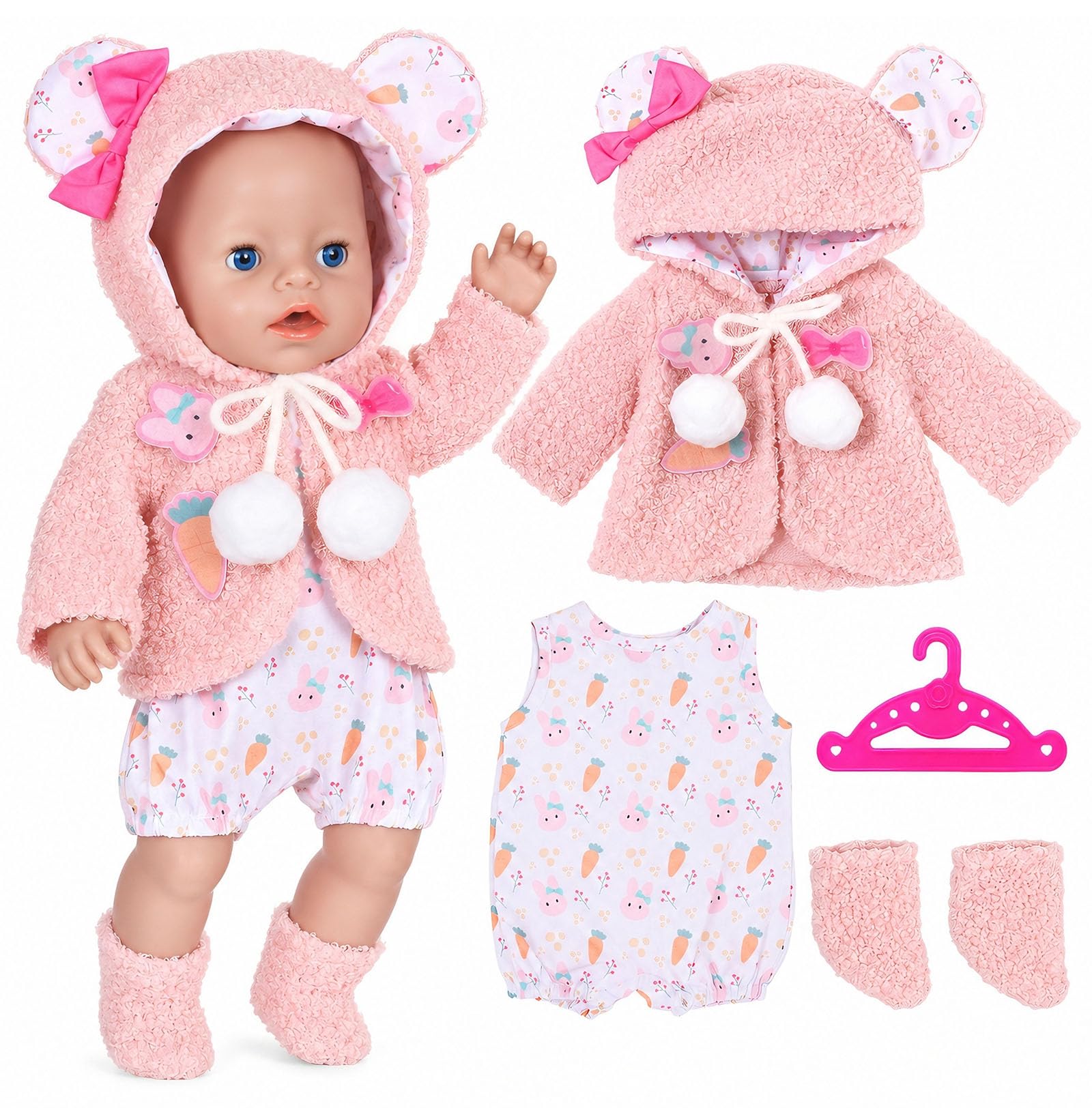 4 Pcs Baby Doll Clothes for 14-17 Inch Doll Accessories for 35-43cm Dolls