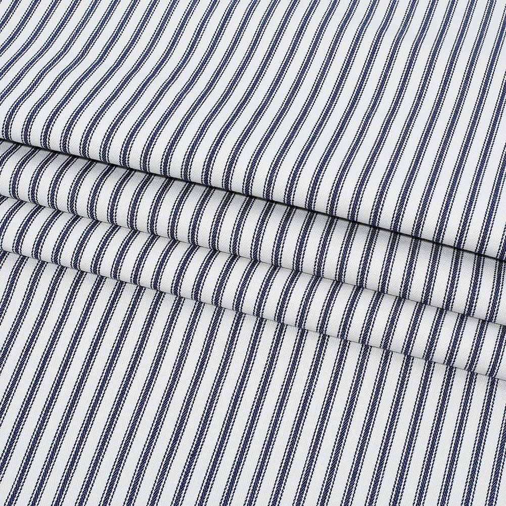 BENECREAT 2 Yards/1.8M Dark Blue Striped Ticking Fabric, 63"/1.6M Wide Polycotton Material for Upholstery DIY Sewing Projects