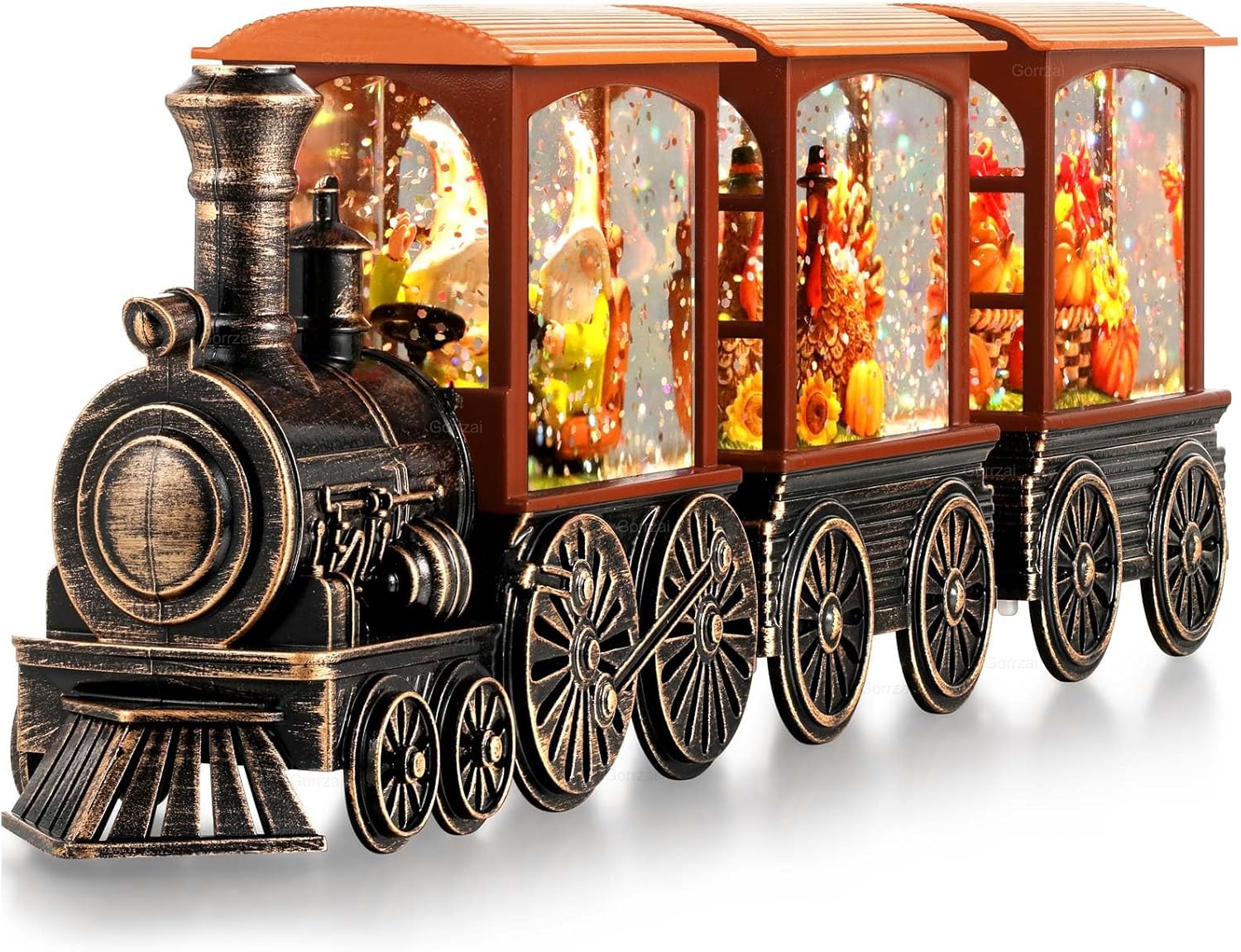 Fall Snow Globe Lantern Fall Decorations for Home, Lighted Fall Decor with Pumpkin Turkey Gnome Train, 6H Timer Thanksgiving Swirling Glitter Snow Globe for Harvest Day, Battery Operated Fall Snow Globe Lantern Fall Decorations for Home, Lighted Fall Decor with Pumpkin Turkey Gnome Train, 6H Timer Thanksgiving Swirling Glitter Snow Globe for Harvest Day, Battery Operated