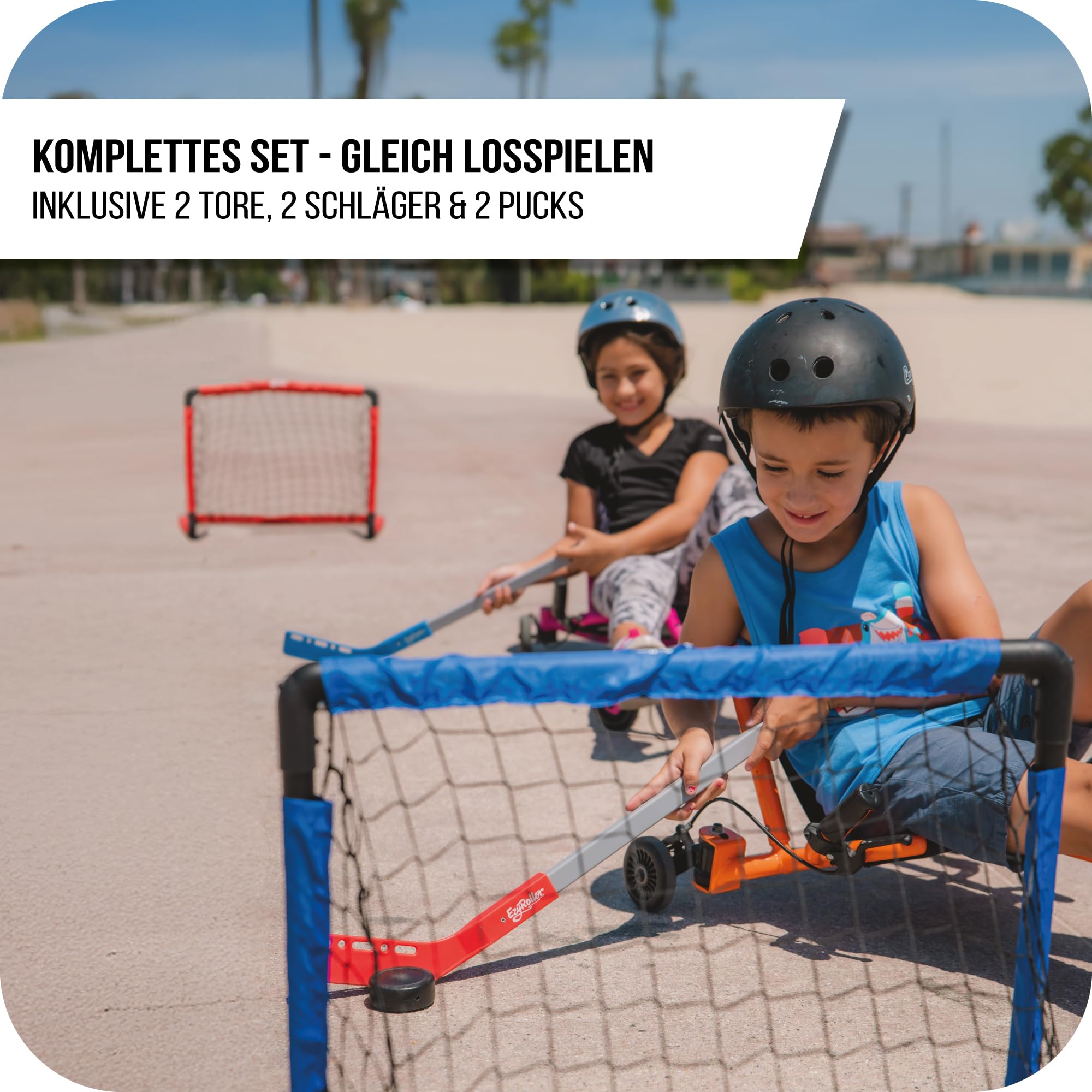 Ezyroller Hockey Set Fußball Kinder Spielzeug ab 4 Jahren Tor Outdoor Training Kinderspielzeug Fußballtor Minitor Hockeytor Spielzeugtor
