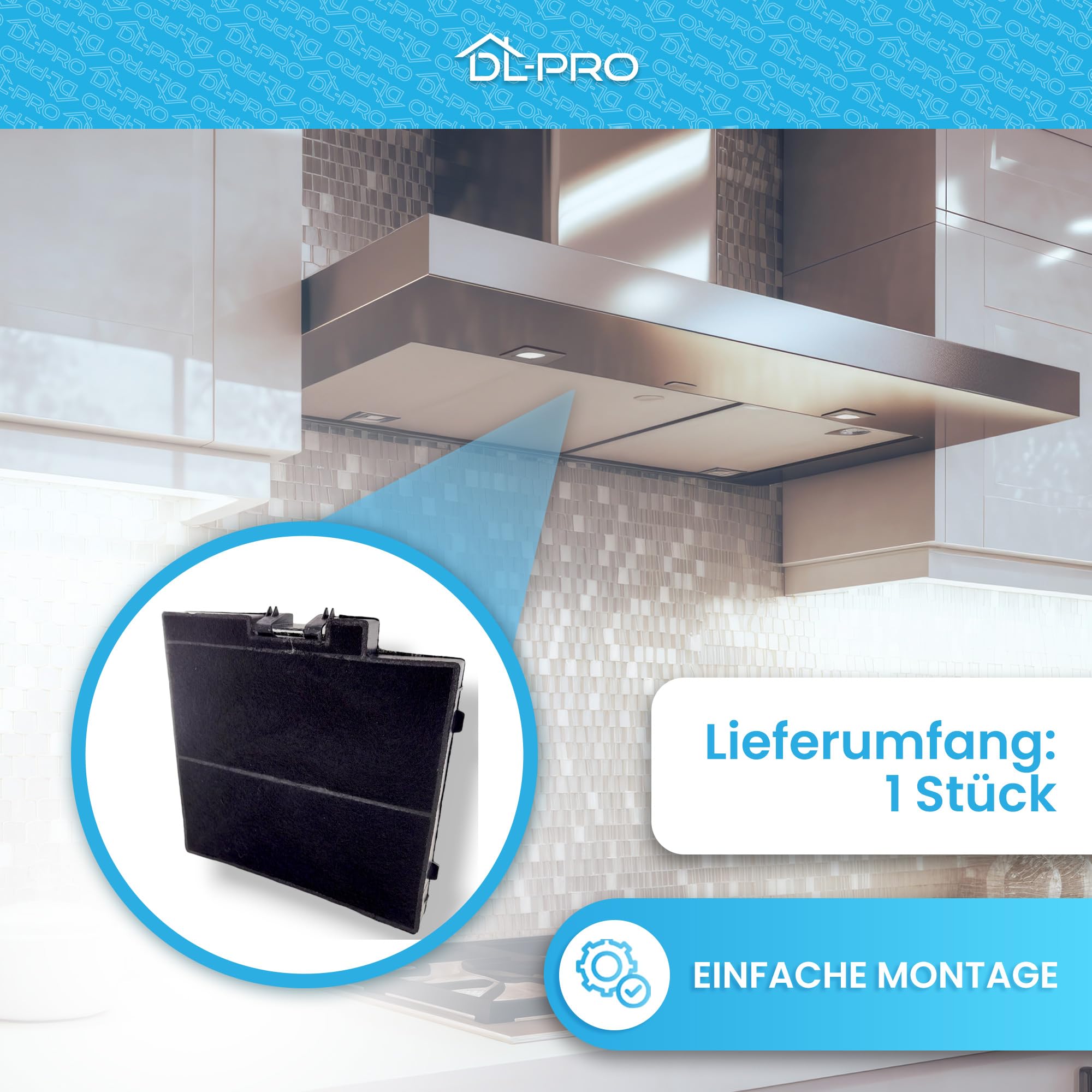 DL-pro Filtro ai carboni attivi, 232 x 226 mm, adatto per Siemens Bosch Constructa Neff 11022296 LZ10DXA00 DWZ0DX0A0 CZ51DXA0X0 Z51DXA0X0 per cappa aspirante