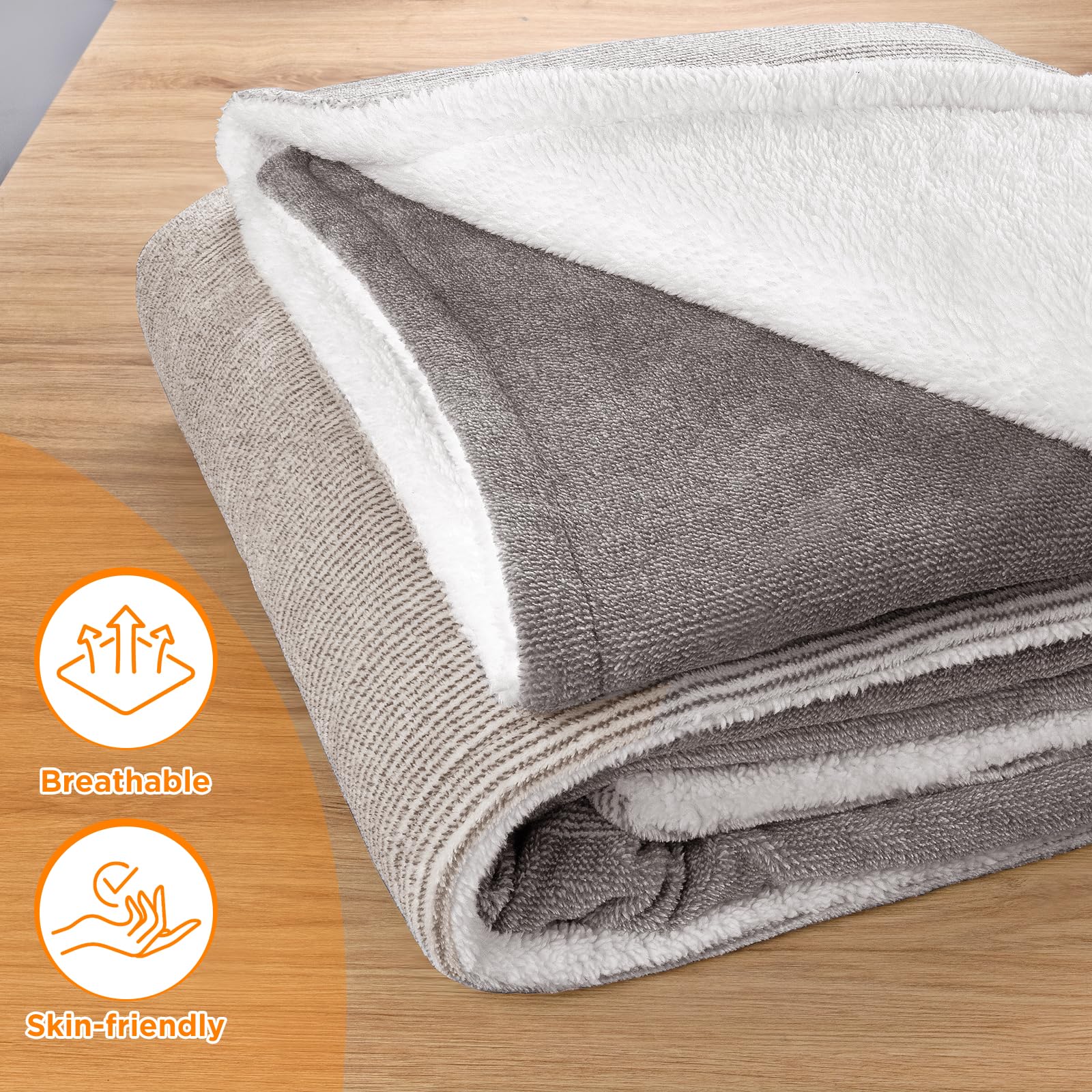 Coperta Elettrica Riscaldante 130x180 Cm - 6 Livelli, Timer 1-9h, Spegnimento Automatico, Flanella Morbida, Per Inverno Caldo - 2