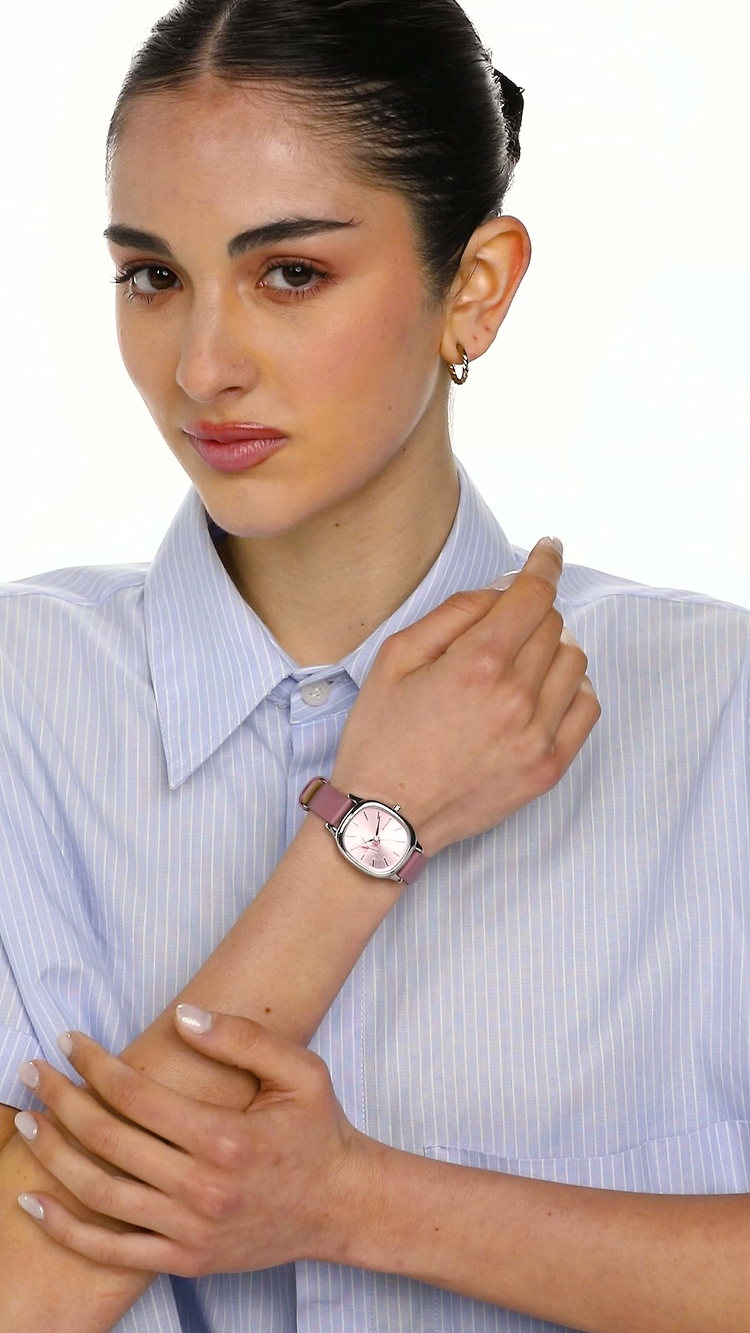 Sonata Linnea Quartz Analog Pink Dial Pink Leather Strap Watch for