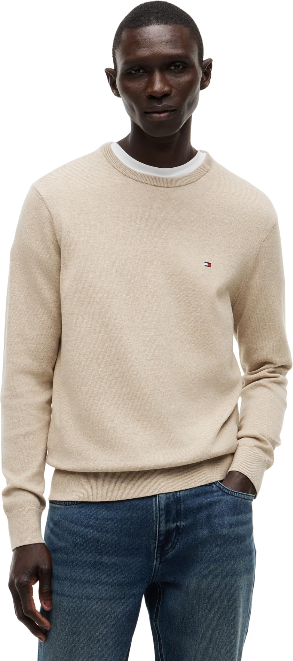 Tommy Hilfiger Pull Homme Essential Cotton avec Col Ras-du-Cou