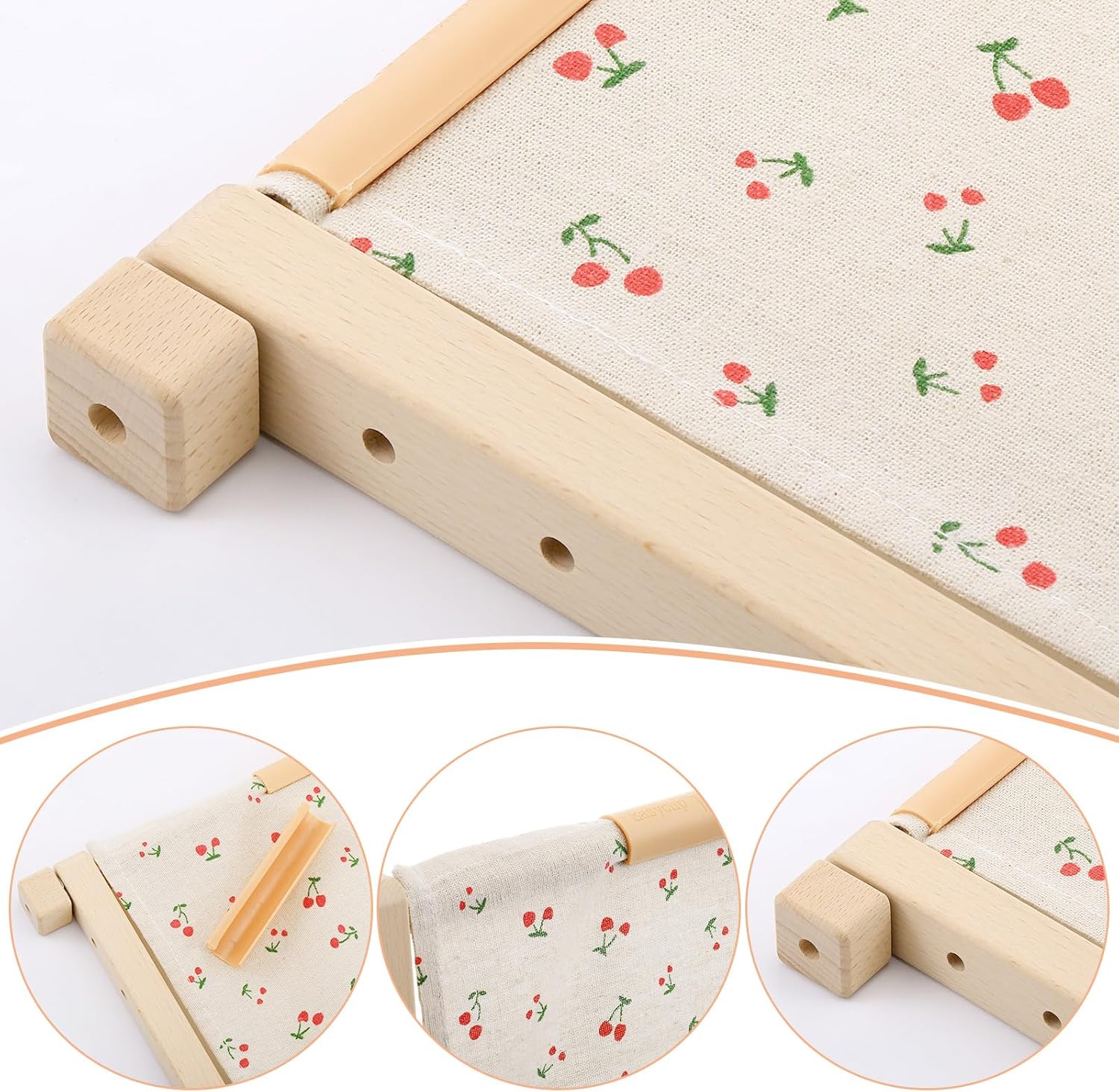 CroBlissful Cross Stitch Scroll Frame Set with Plastic Clamps Beech Hardwood Embroidery Frame Needlepoint Cross Stitch Holder for Sewing, Needlework, Embroidery Projects