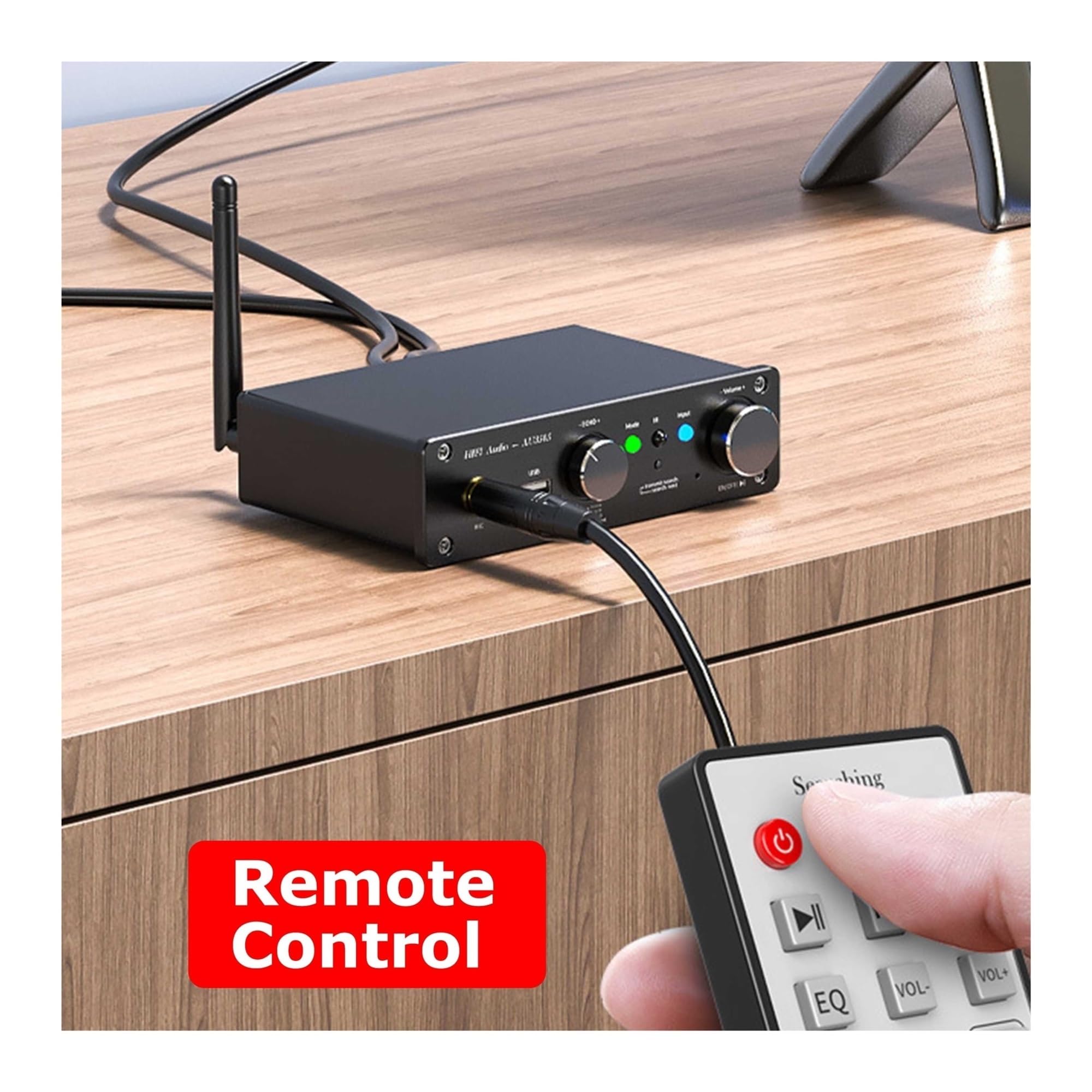 Przełącznik wideo, Nadajnik Odbiornik Komputer TV Przełącznik audio Adapter słuchawkowy muzyczny o niskim opóźnieniu Przedwzmacniacz mikrofonowy dla biur domowych, centrów danych(1)