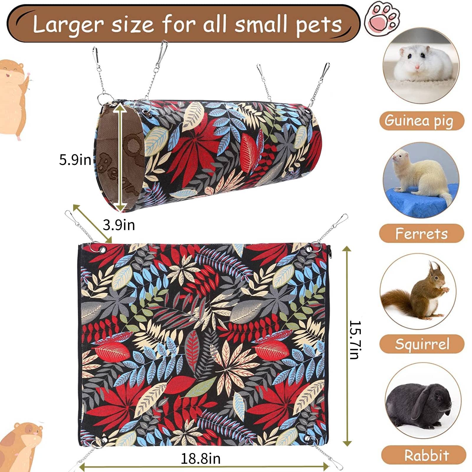 QeeHeng Hamac d'été pour Furet, Rat, Cochon d'Inde, lit Frais et Doux pour Petits Animaux pour Hamster, écureuil, Chinchilla, Planeur de Sucre pour Jouer au Repos, Accessoires de Cage à Suspendre - 5