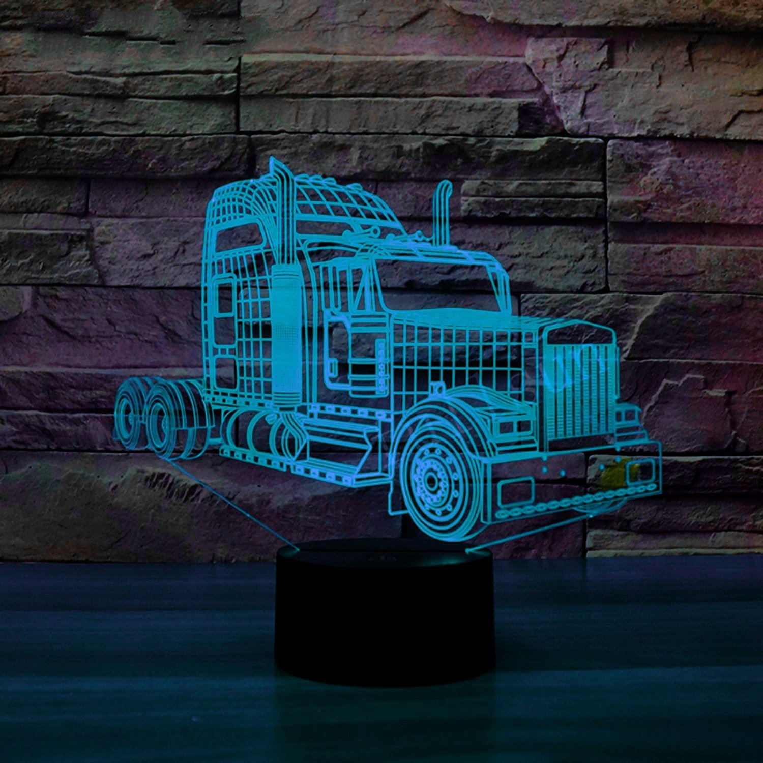 Lampada 3D Jinson Well A Forma Di Camion: Luce Notturna Con Illusione Ottica E 16 Colori LED
