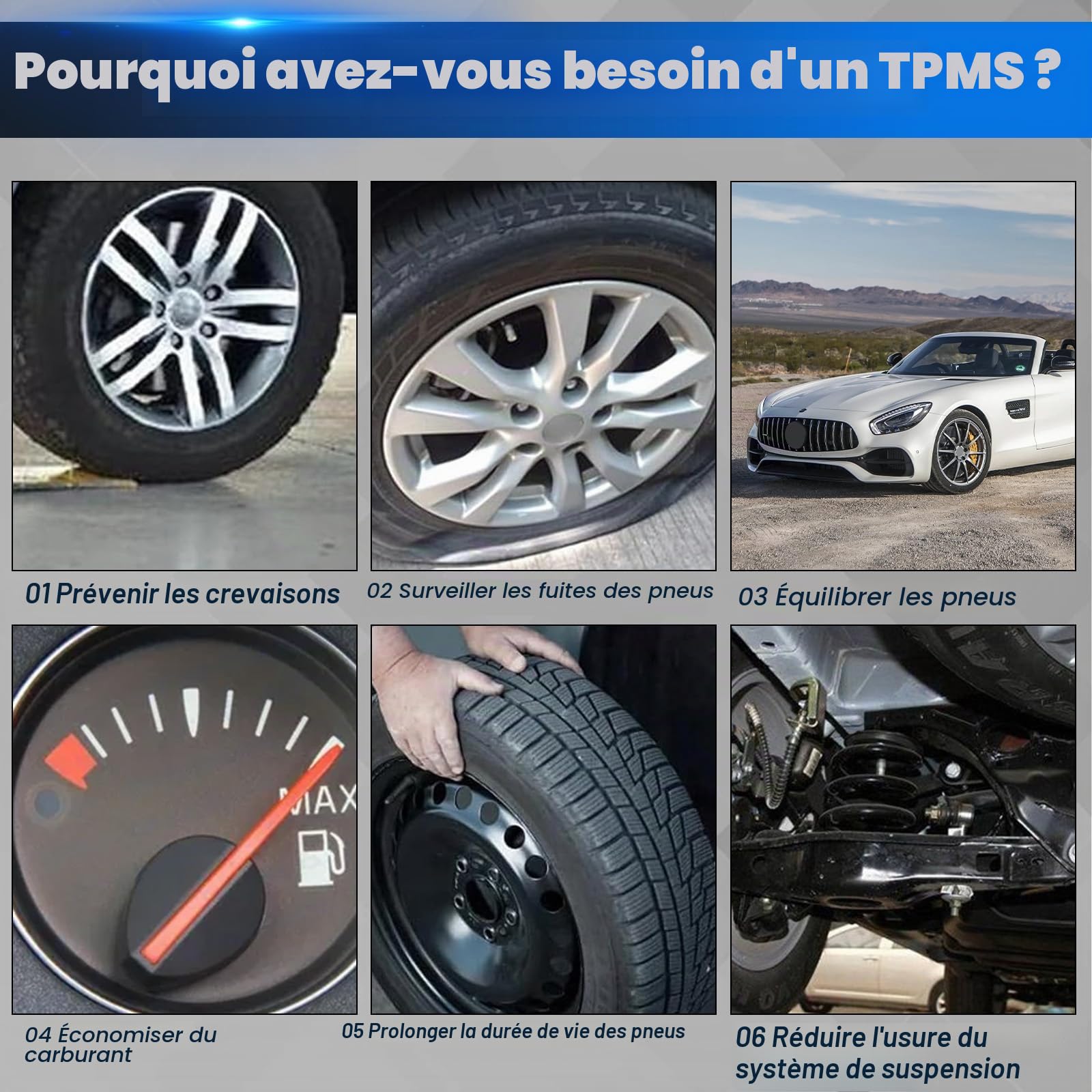 Capteur de Pression des Pneus Compatible avec Mercedes-Benz C/CLA/GLC/CLS/E/S/Classe GLE W176 W205 C207 W212 RDKS TPMS Compatible avec GLCES Classe A B C GL GLA GLK MR 2007-2015 A0009050030
