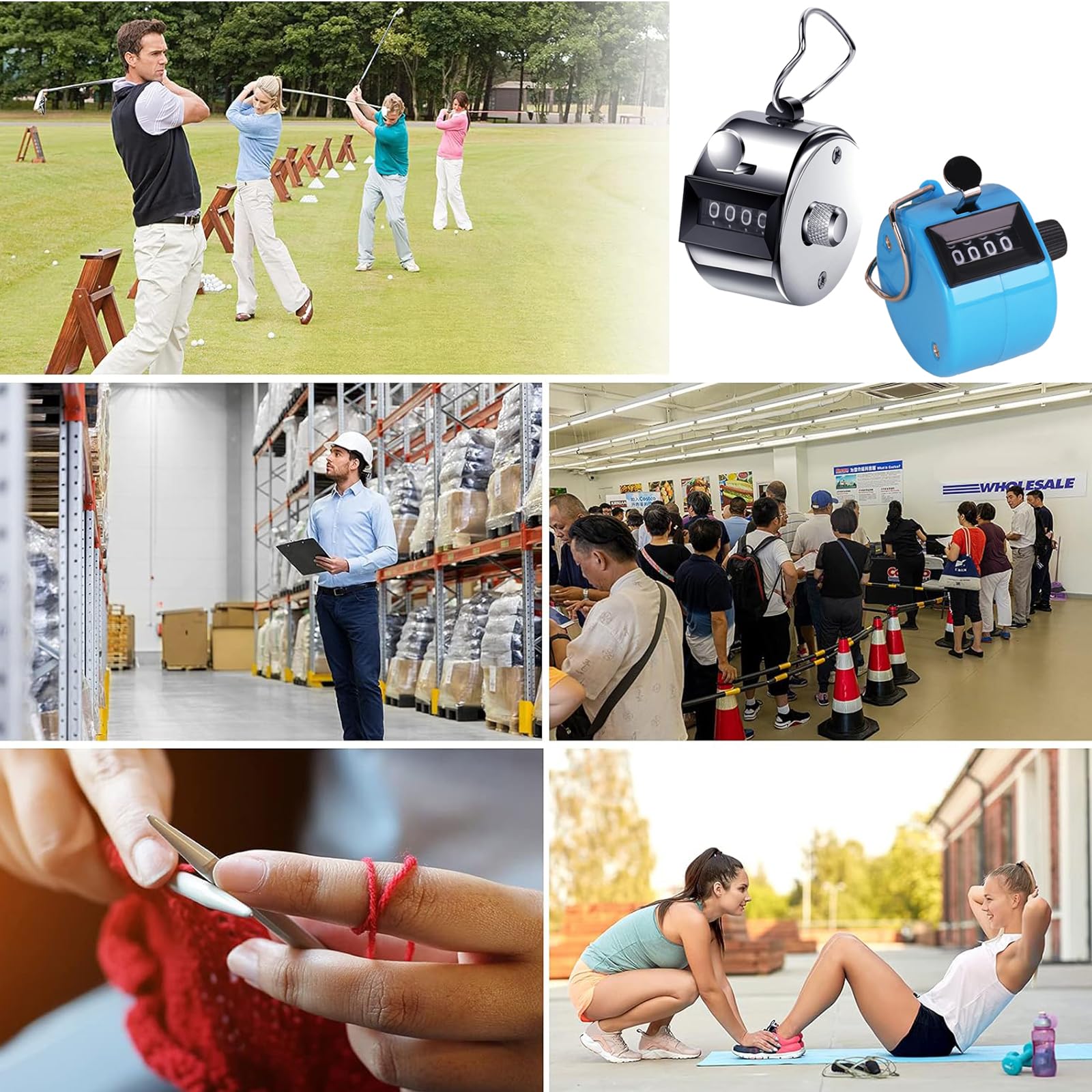 Contatore Conta Persone Manuale in Metallo Portatile per Corsa Golf Baseball