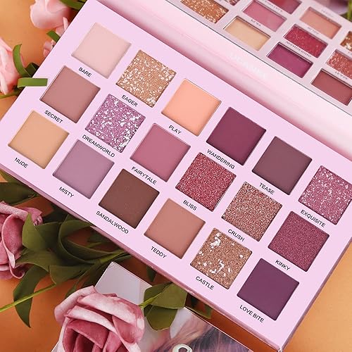 Miniatura 7 de UCANBE Paleta de sombra de ojos de 18 colores con aroma larga duración multi brillo reflectante mate con brillo prensado perlas de sombra de ojos