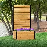 6ft H x 3.3ft W x 2.1ft L (1 Screen w/Planter) Freestanding Enclo Concord Cedar Wood Privacy Fence Screen with Planter Box, Outdoor Wood Privacy Screen Panel for Patio, Raised Garden Bed, EC18037 6ft...
