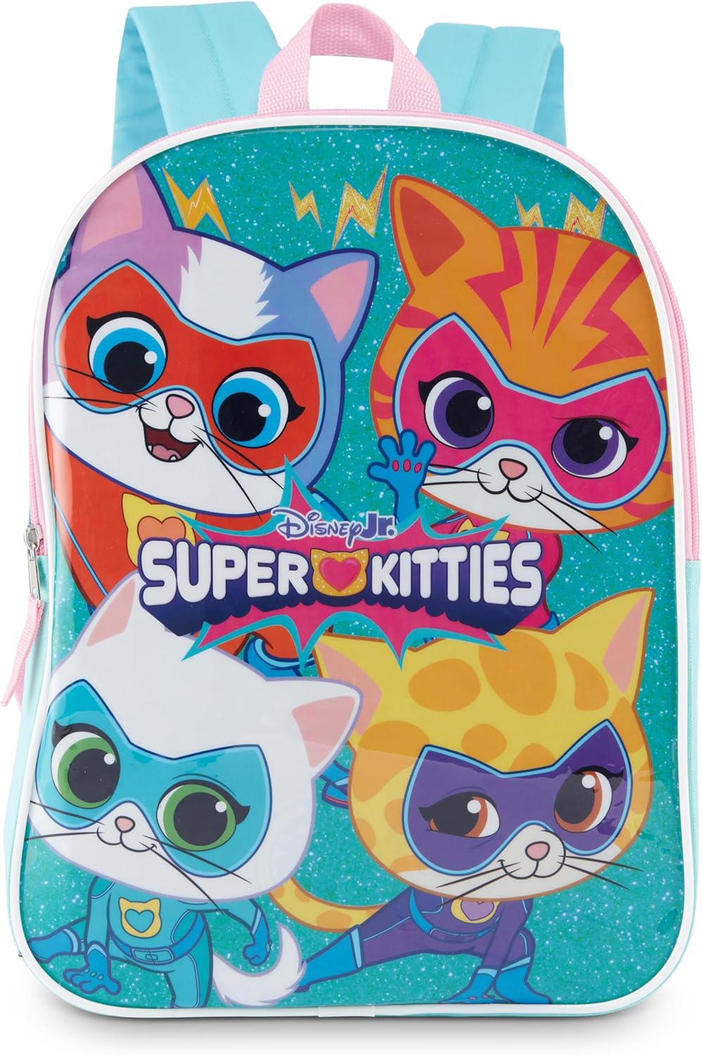 Disney Super Kitties Backpack for Kids - Cute & Durable Kids Backpack for Girls with Padded Straps & Zip Compartment - Ideal Toddler Bookbag for School & Travel - 15”