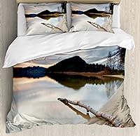 Vista 267 de Ambesonne Juego de funda de edredón de baloncesto, silueta de jugador de baloncesto, promoción de campeonato de competencia de atleta, juego de ropa