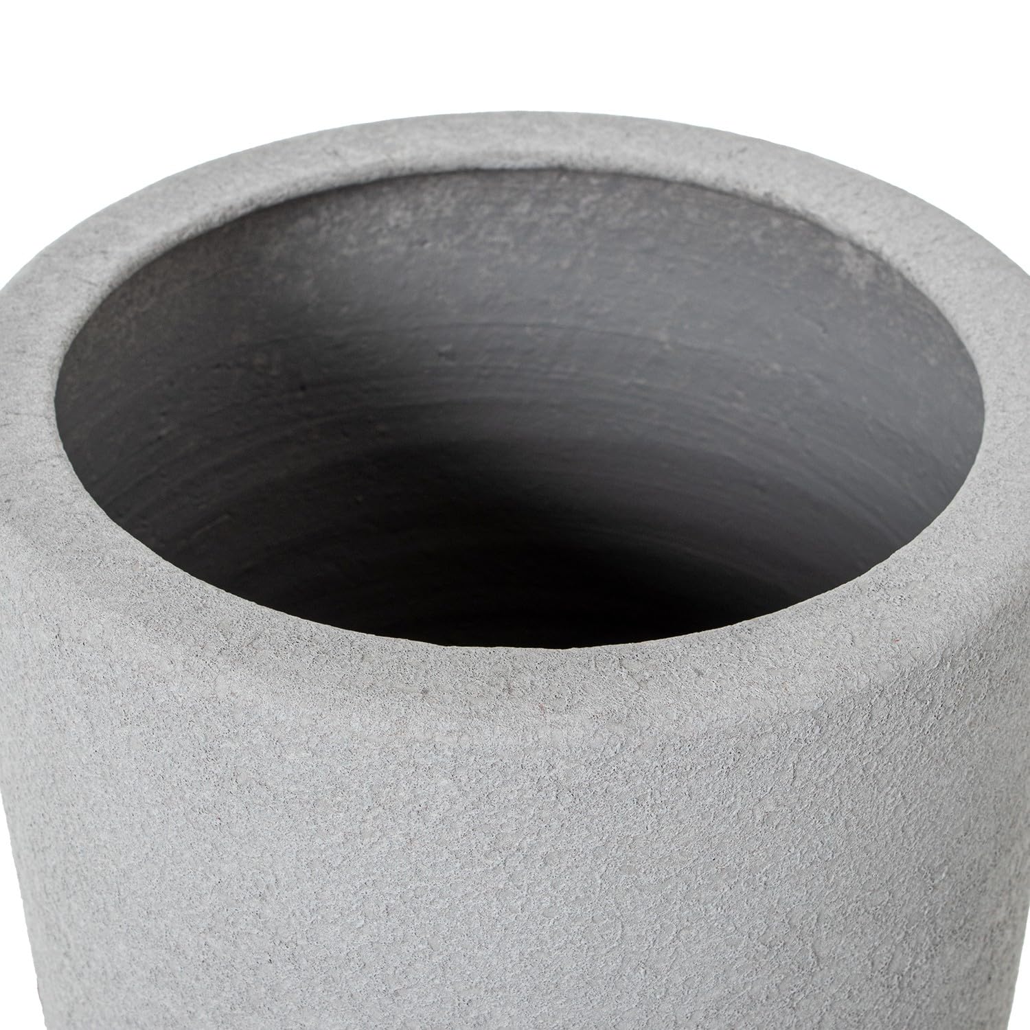 DRW Portaombrelli Rotondo in Ceramica in Grigio Chiaro, Medidas: 25x25x50 cm