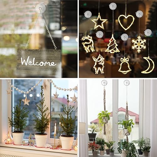 Miniatura 2 de RELBRO Ganchos de ventosa, ventosas de varios tamaños con ganchos de metal, extraíbles y reutilizables, 4 grandes, 4 medianos, 2 pequeños,