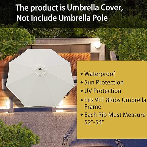 Miniatura 4 de Sunshine Outdoor Sombrilla de patio de 9 pies de repuesto para 8 varillas (2 unidadespaquete)