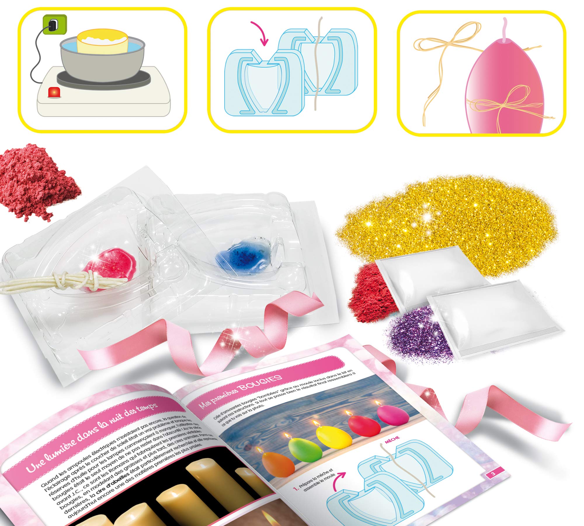 LISCIANI – El Taller de Las Velas – Kit de experiencias científicas y Creativas para niños a Partir de 8 años – Fabricación de Velas múltiples, linternas – Aprendizaje lúdico – Fabricado en Italia
