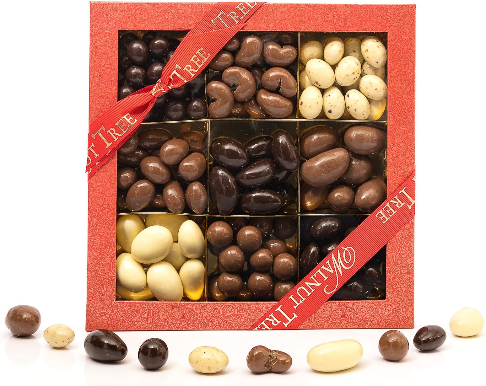 Gourmet Assorted Nuts Gift Box, Covered in Caramel, Milk, White & Dark Chocolate – Handpacked in the UK – Great Taste Award Winner – Luxury Gift Selection, Birthday, Anniversary, 750g