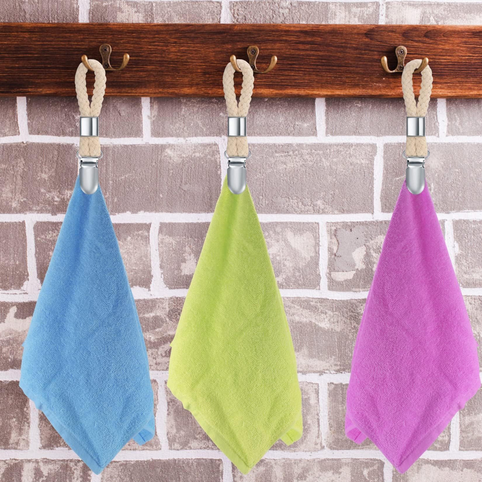 6 Gancio A Clip Per Strofinacci - Ferma Asciugamani In Cotone E Ferro, Per Cucina E Bagno - Foto 2