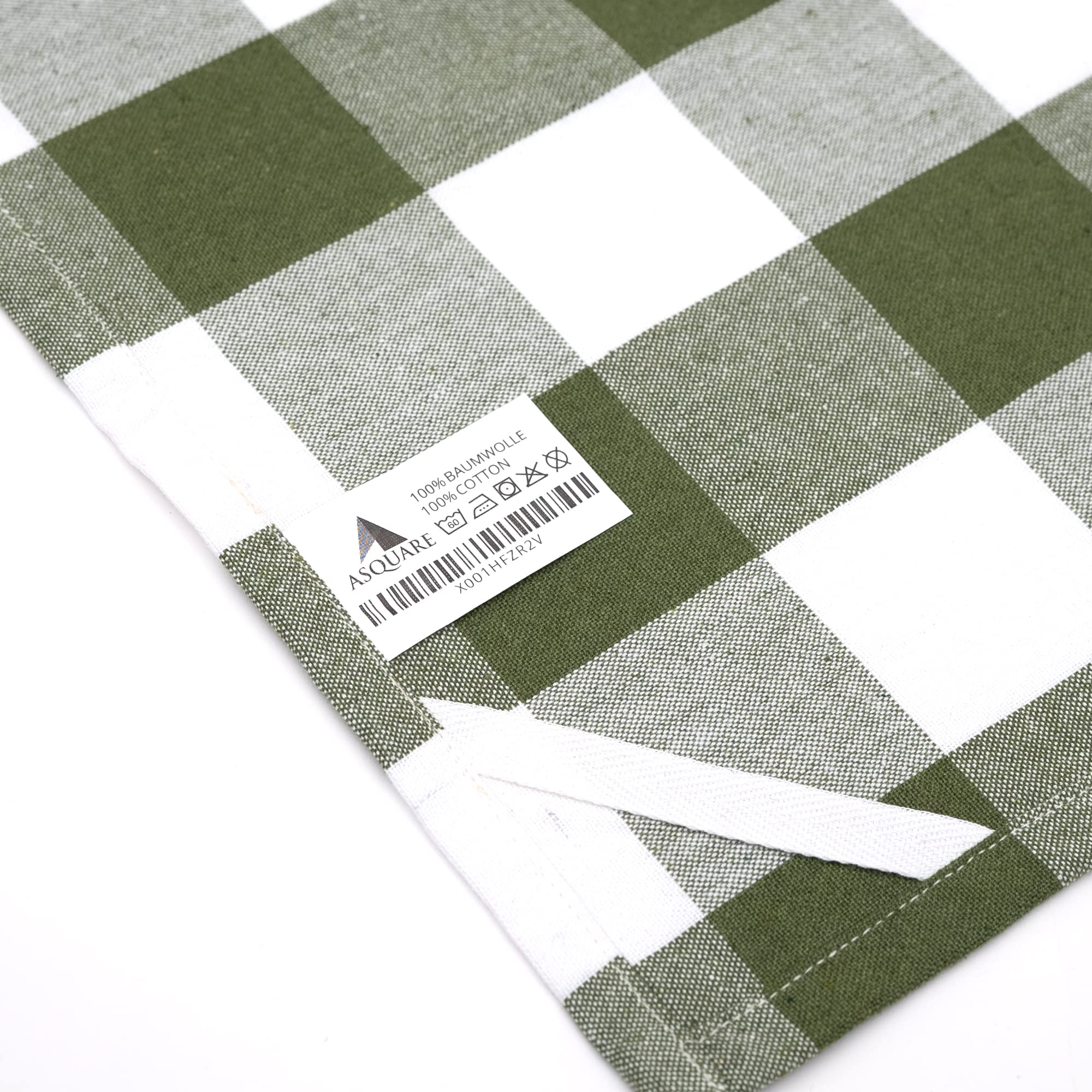 Asquare Zestaw 4 ścierek do naczyń bawełnianych 50 x 70 cm – zielono-białe ręczniki do naczyń w kratkę – ręczniki kuchenne do wycierania – 220 g/m² ręczniki kuchenne