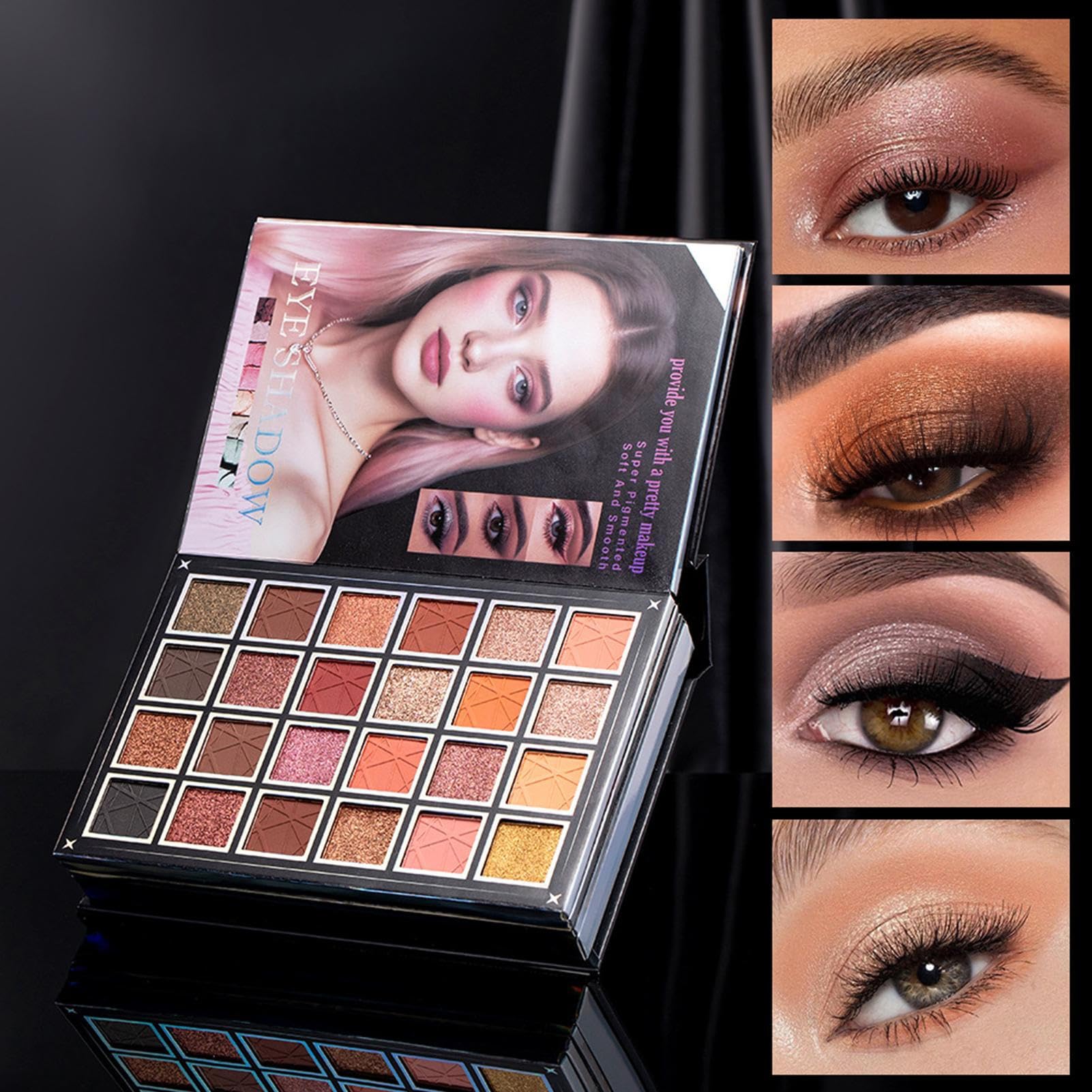 Makeup Buch Palette Lidschatten 48-Farben Buch-Stil | Glitzer Rouge Gesichtspalette Für Tägliche Reisen Urlaub Hochzeiten Geburtstage Verabredungen Hochzeitsevents