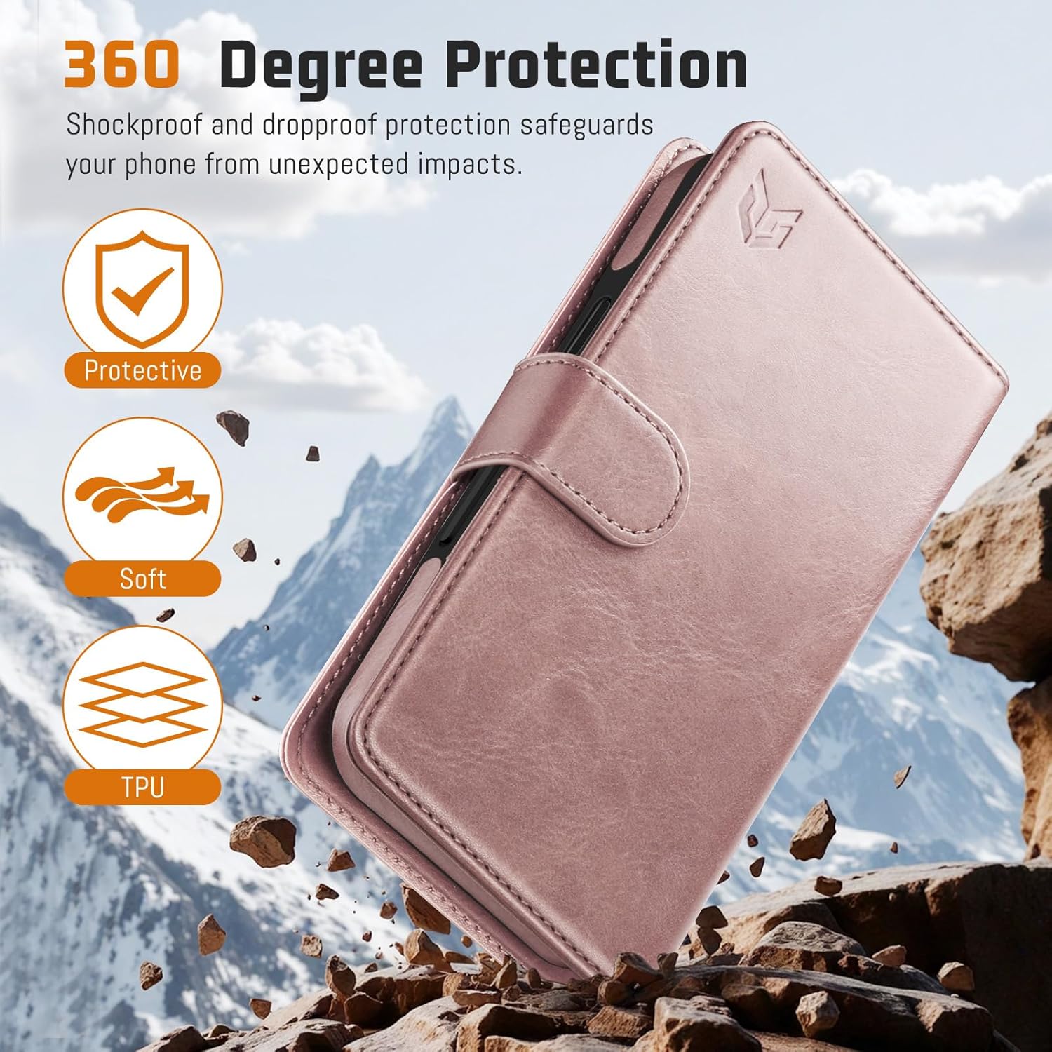 DJBull 2-in-1 Detachable Wallet Case for iPhone 16 Pro Max 6.9" RFID Blocking Flip Folio with Card Holder | PU Leather Shockproof Protective Cover Women Men for Apple 16 Pro Max Phone Case Pink