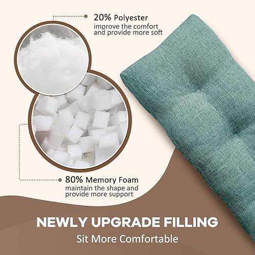 Miniatura 3 de downluxe Cojín de banco de interior para muebles de interior, cojín de asiento de banco de espuma viscoelástica texturizada antideslizante, 36 x 14