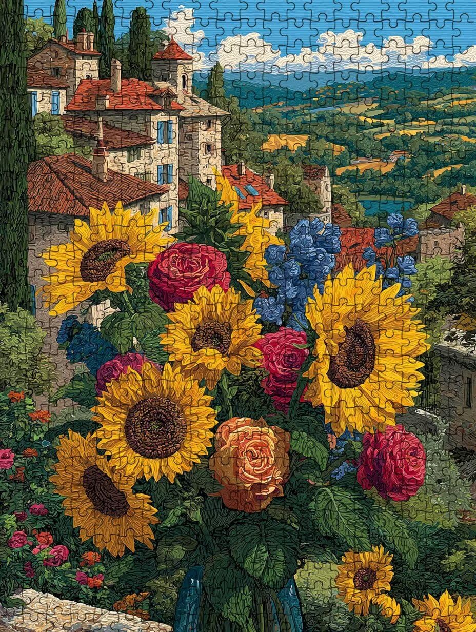 Girasole Rose Puzzle 5000 Pezzi, 3D Puzzle per Adulti Impegnativo, Educa Puzzles Artistico, Divertente E Stimolante Puzzles Decorativo per La Famiglia, Regalo e Decorazione Pareti FNKL6-1020