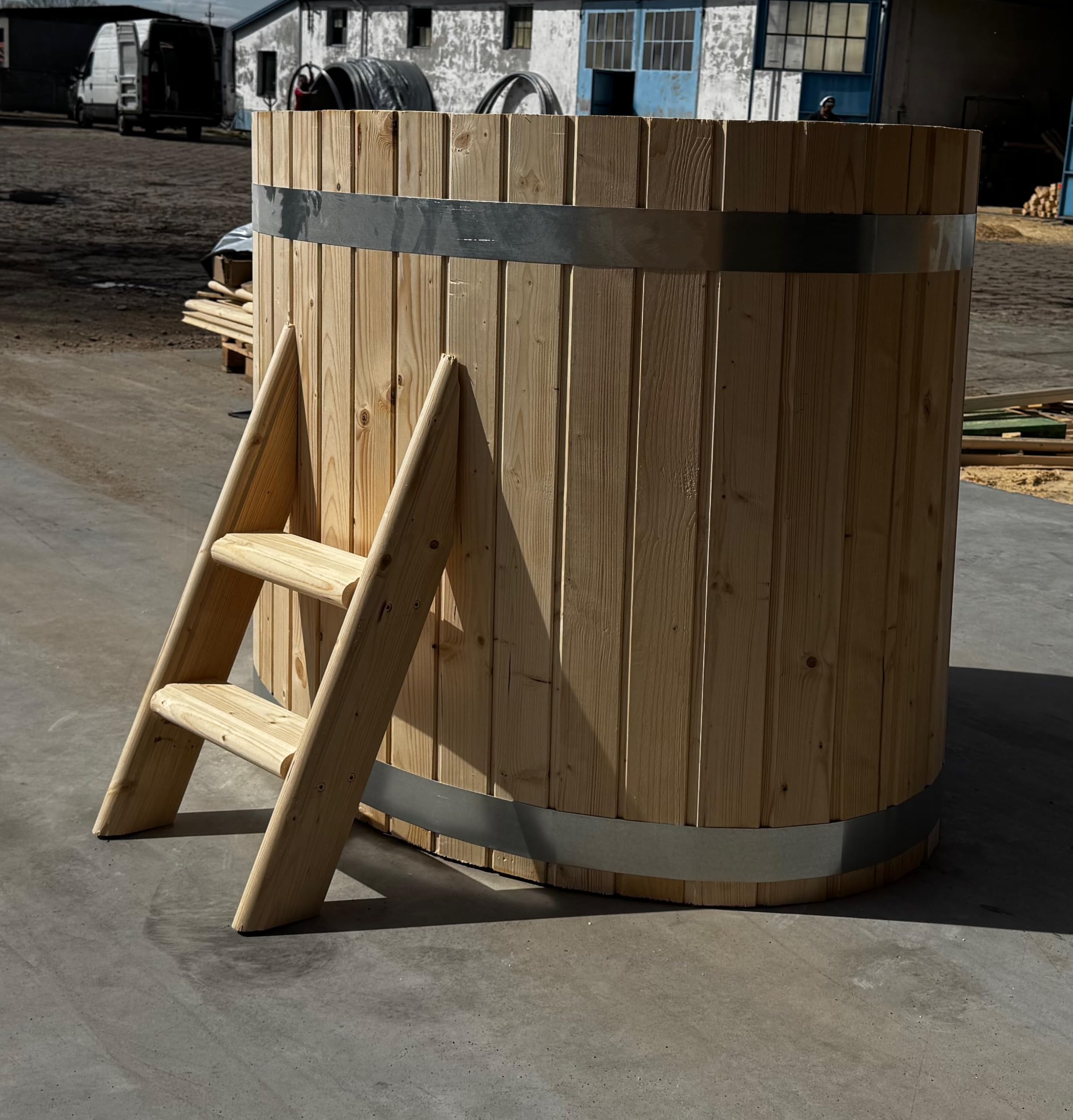 Holzfass zum Eisbaden Cold Tub Eistonne 120 cm Model 1BO