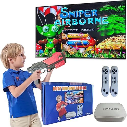 Consola de juegos de TV con más de 100 juegos, consola de videojuegos portátil para niños, sistema de juegos con juego de pistola AR para niños, 2